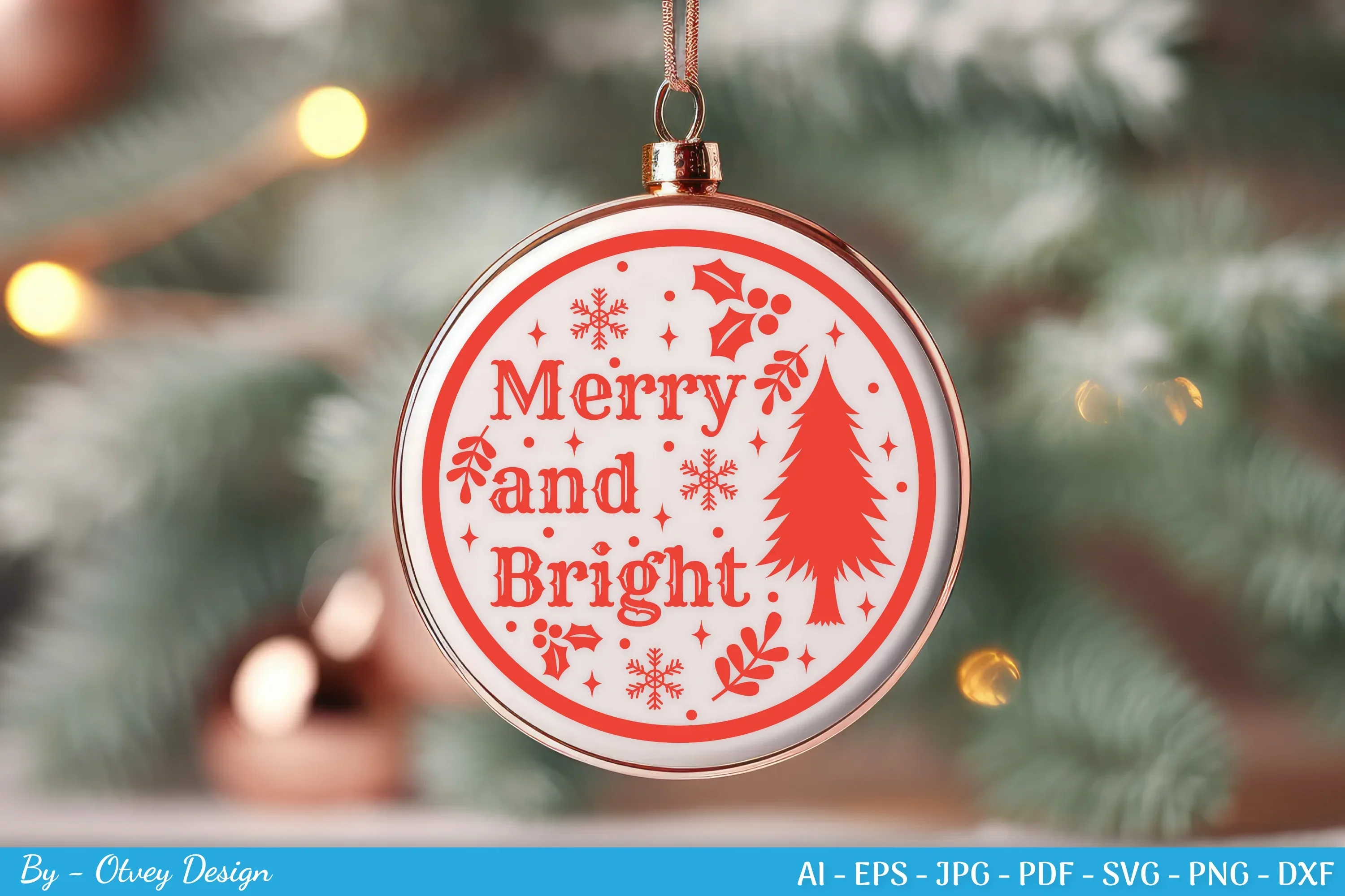 Round Christmas Ornaments SVG Bundle for Cricut - Image 2
