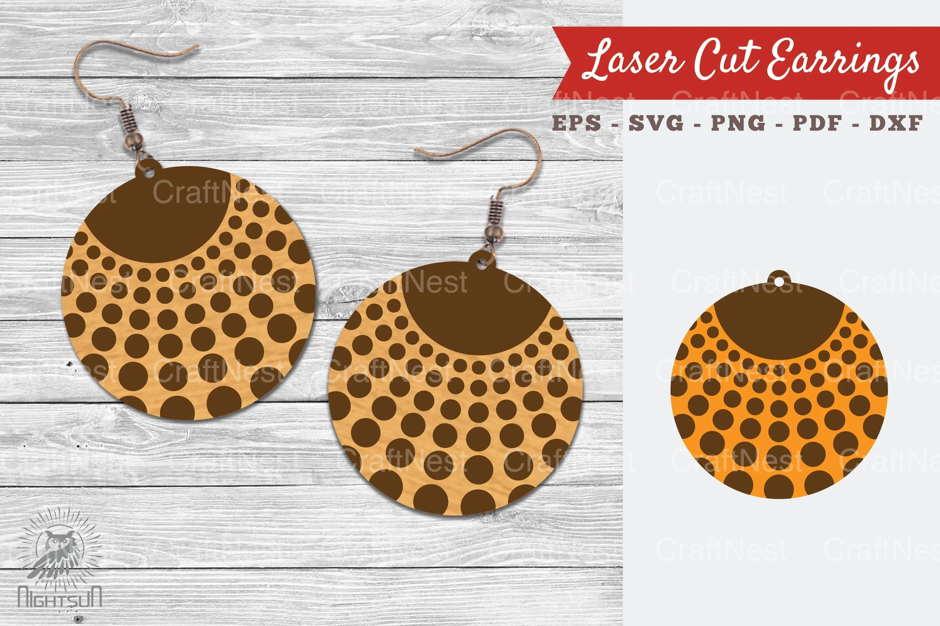 Round Laser Cut Earrings SVG Bundle