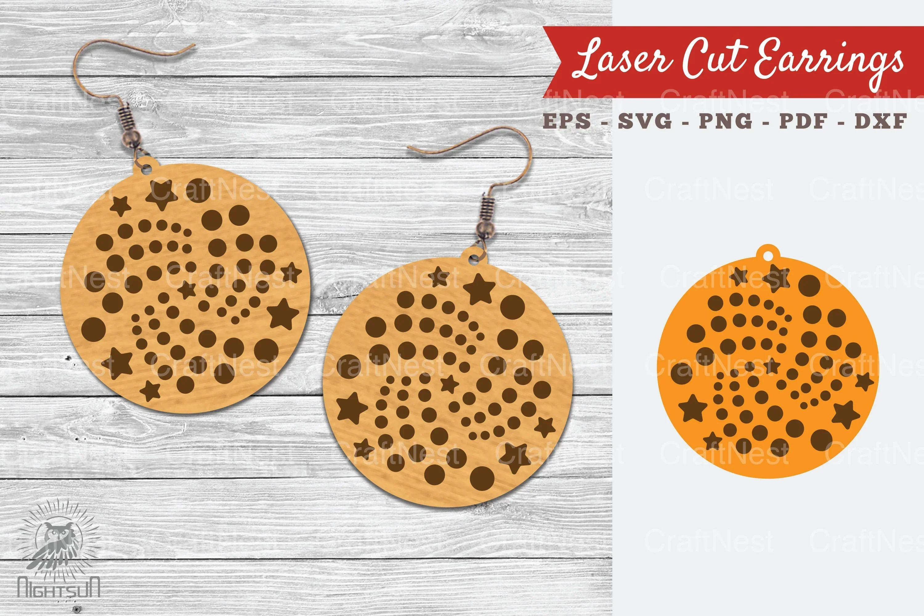 Round Laser Cut Earrings SVG Bundle