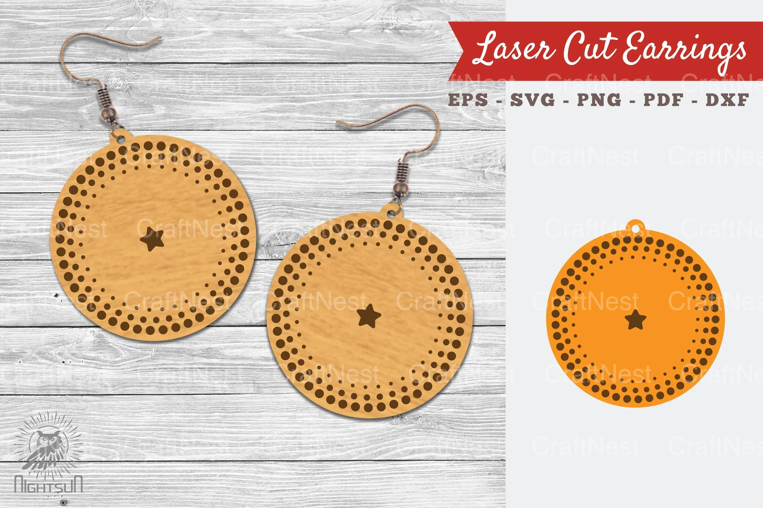 Round Laser Cut Earrings SVG Bundle