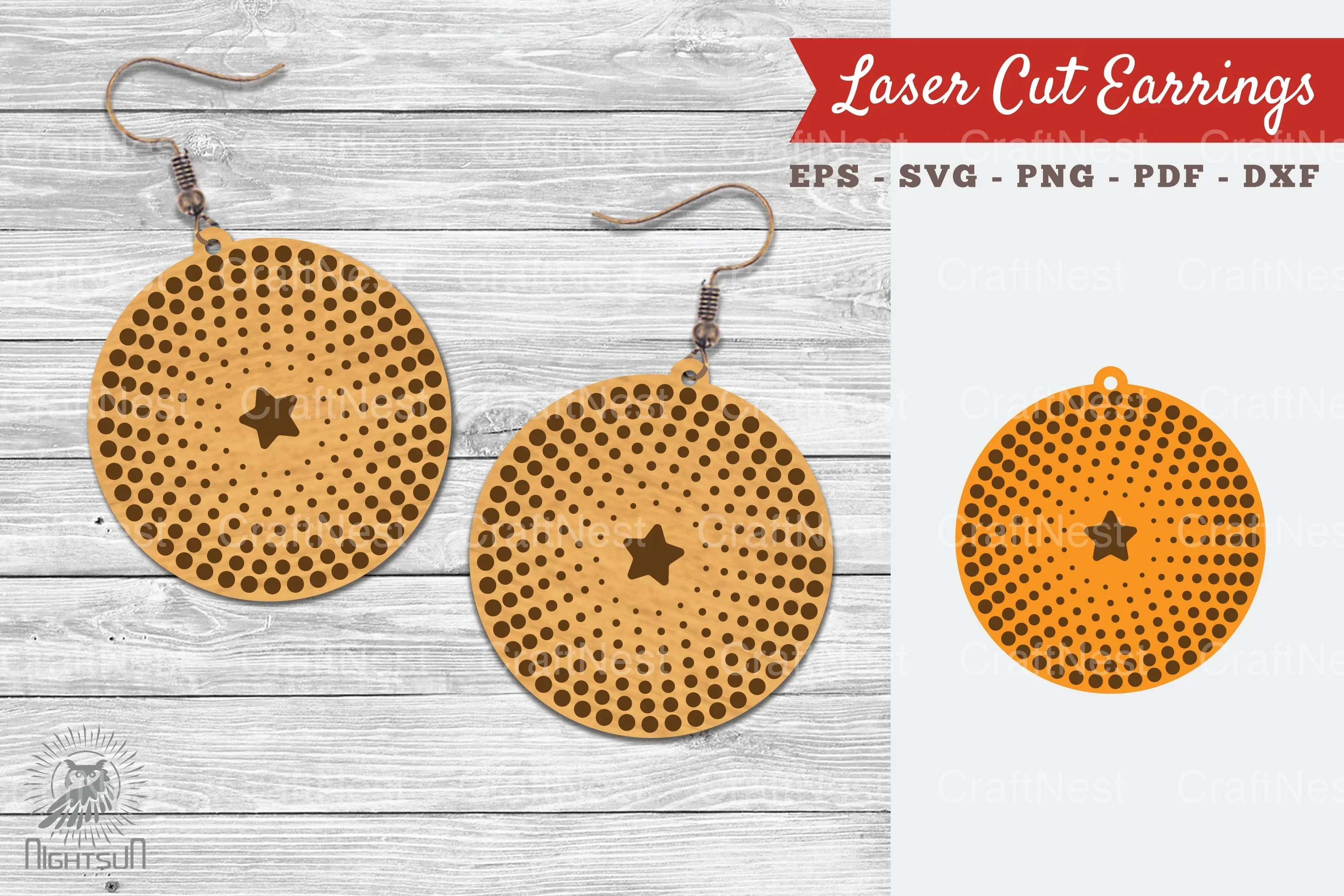 Round Laser Cut Earrings SVG Bundle