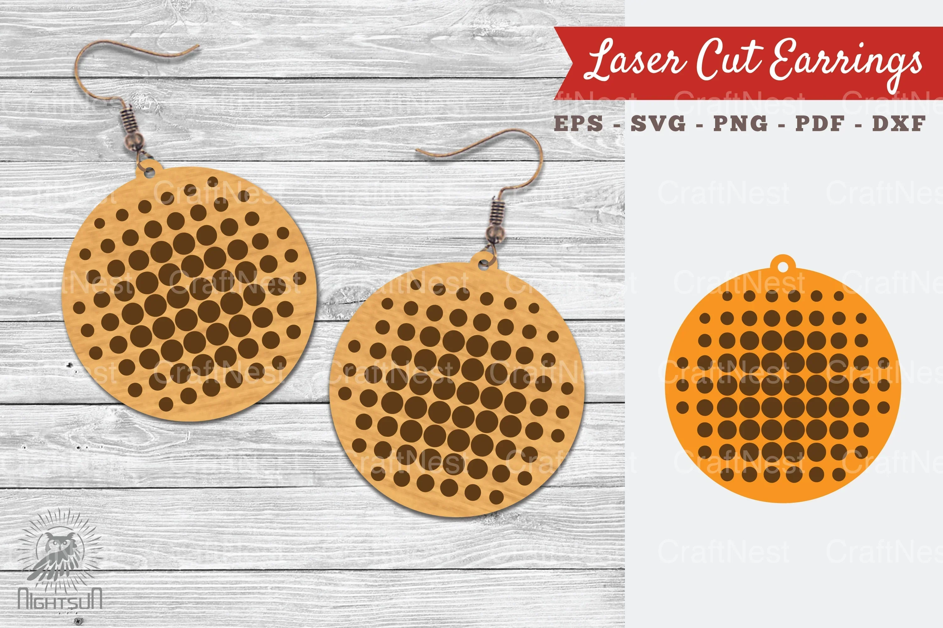 Round Laser Cut Earrings SVG Bundle
