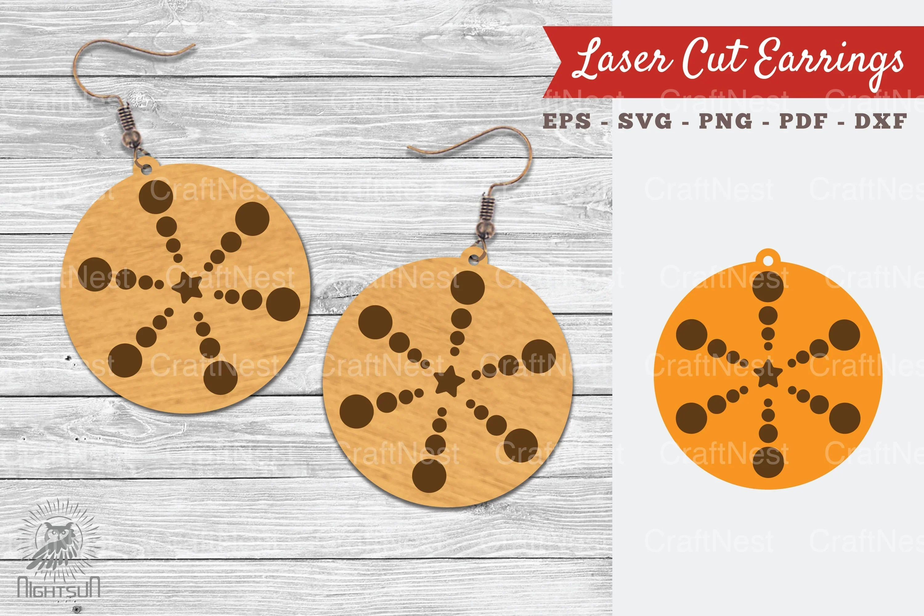 Round Laser Cut Earrings SVG Bundle