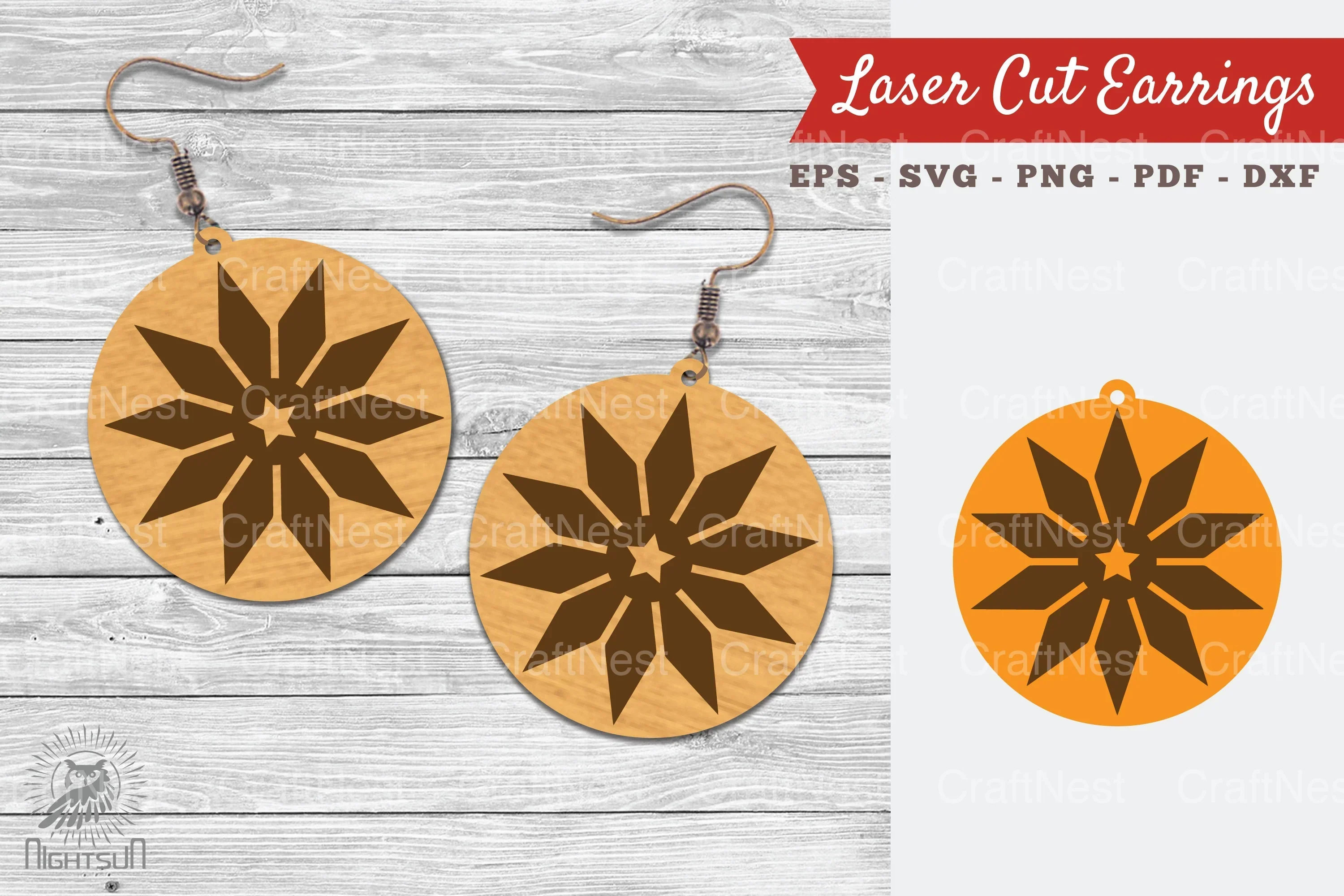 Round Laser Cut Earrings SVG Bundle