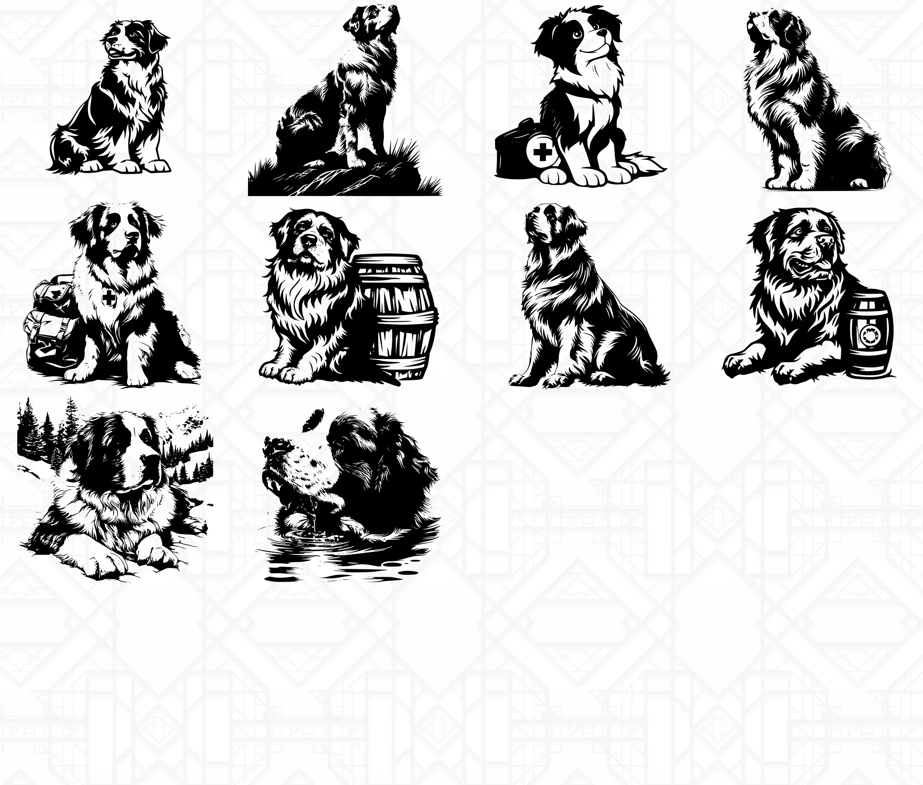 Saint Bernard SVG Bundle - Image 3