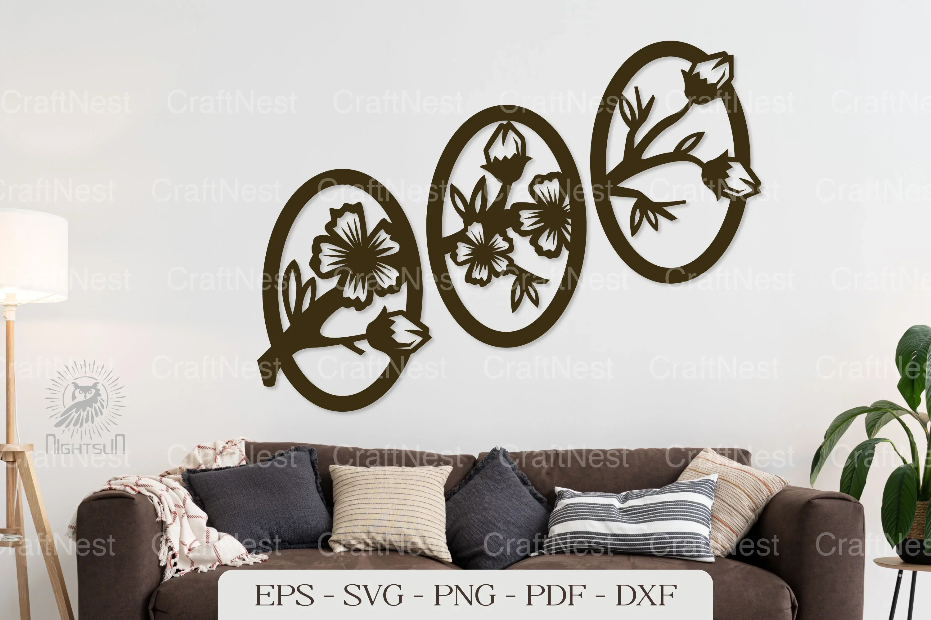 Sakura Branch Wall Decor Clipart Bundle