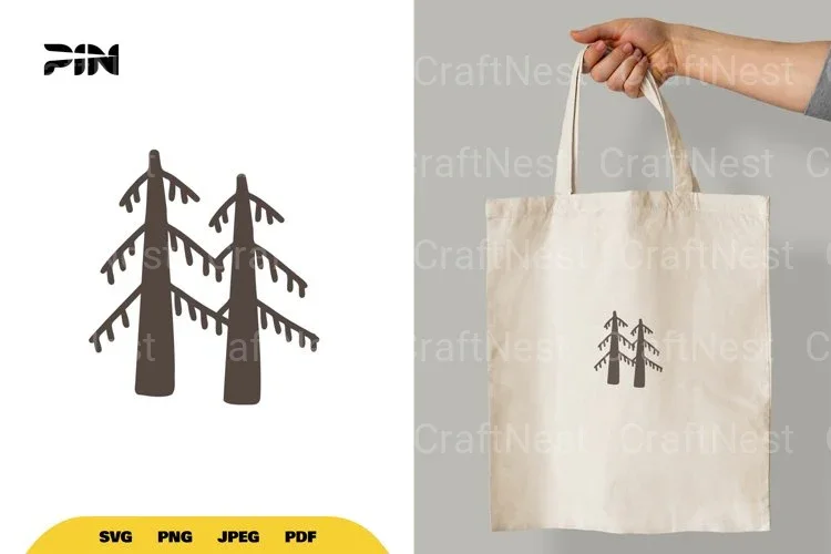 Scandinavian Doodle Trees Clipart Bundle