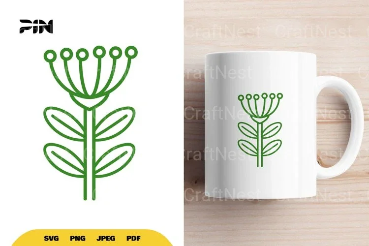 Scandinavian Flower Element SVG Bundle