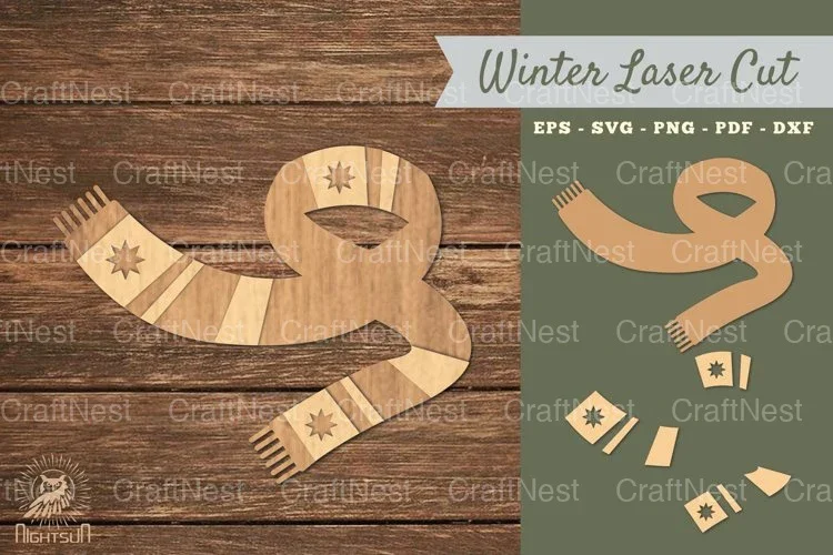 Scarf Laser Cut Decoration Clipart Bundle
