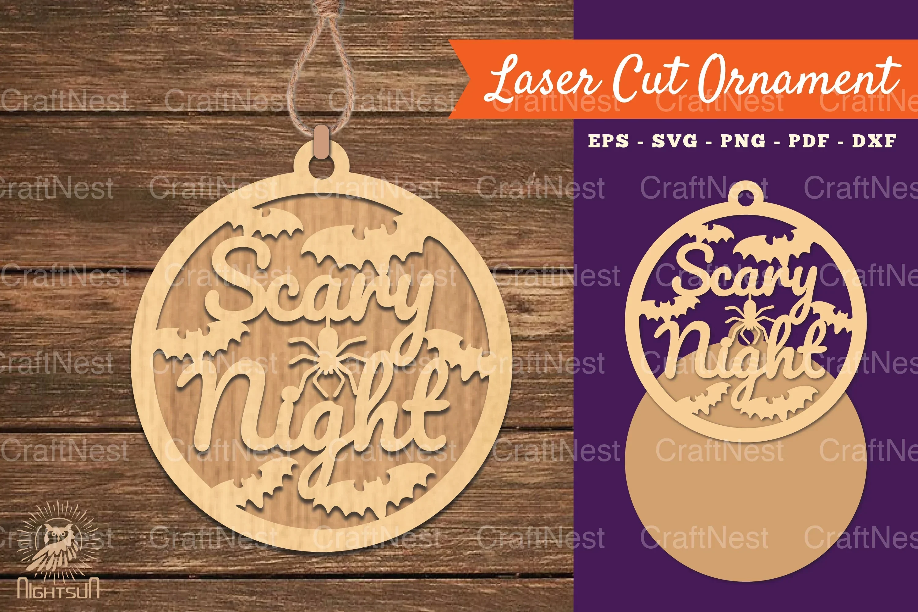 Scary Night Laser Cut Ornament Clipart Bundle