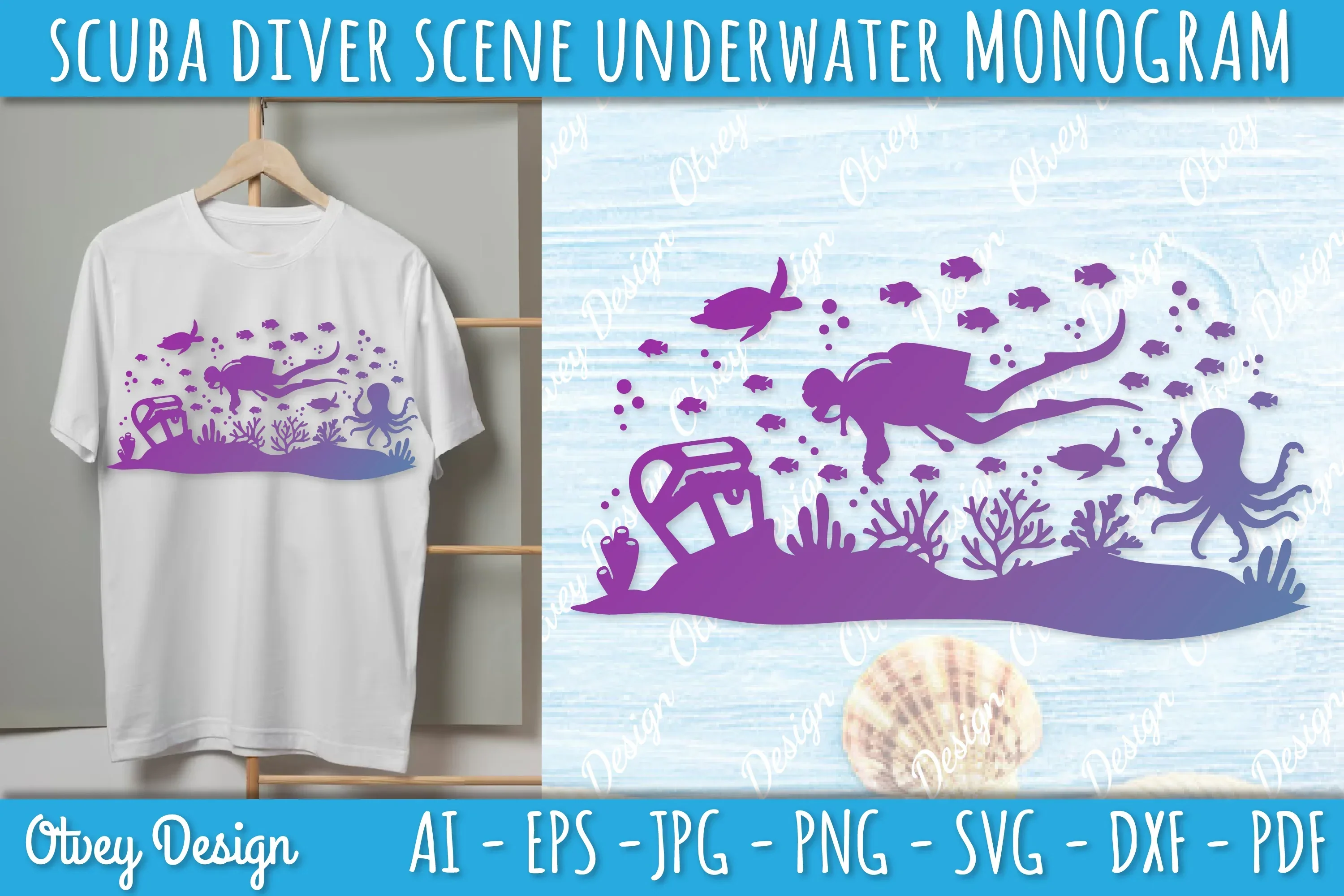 Scuba Diver Monogram SVG Bundle - Image 2