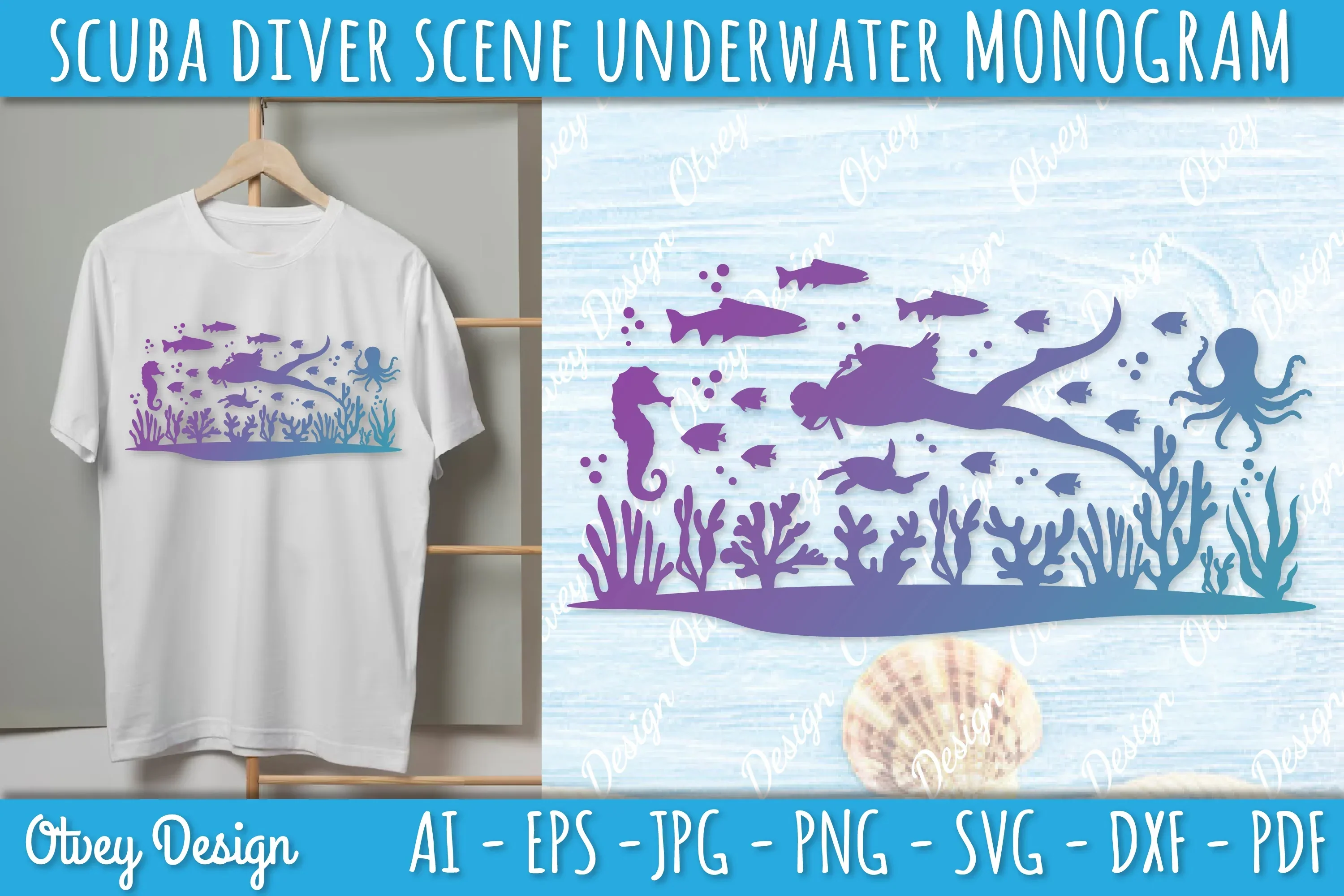 Scuba Diver Monogram SVG Bundle - Image 2