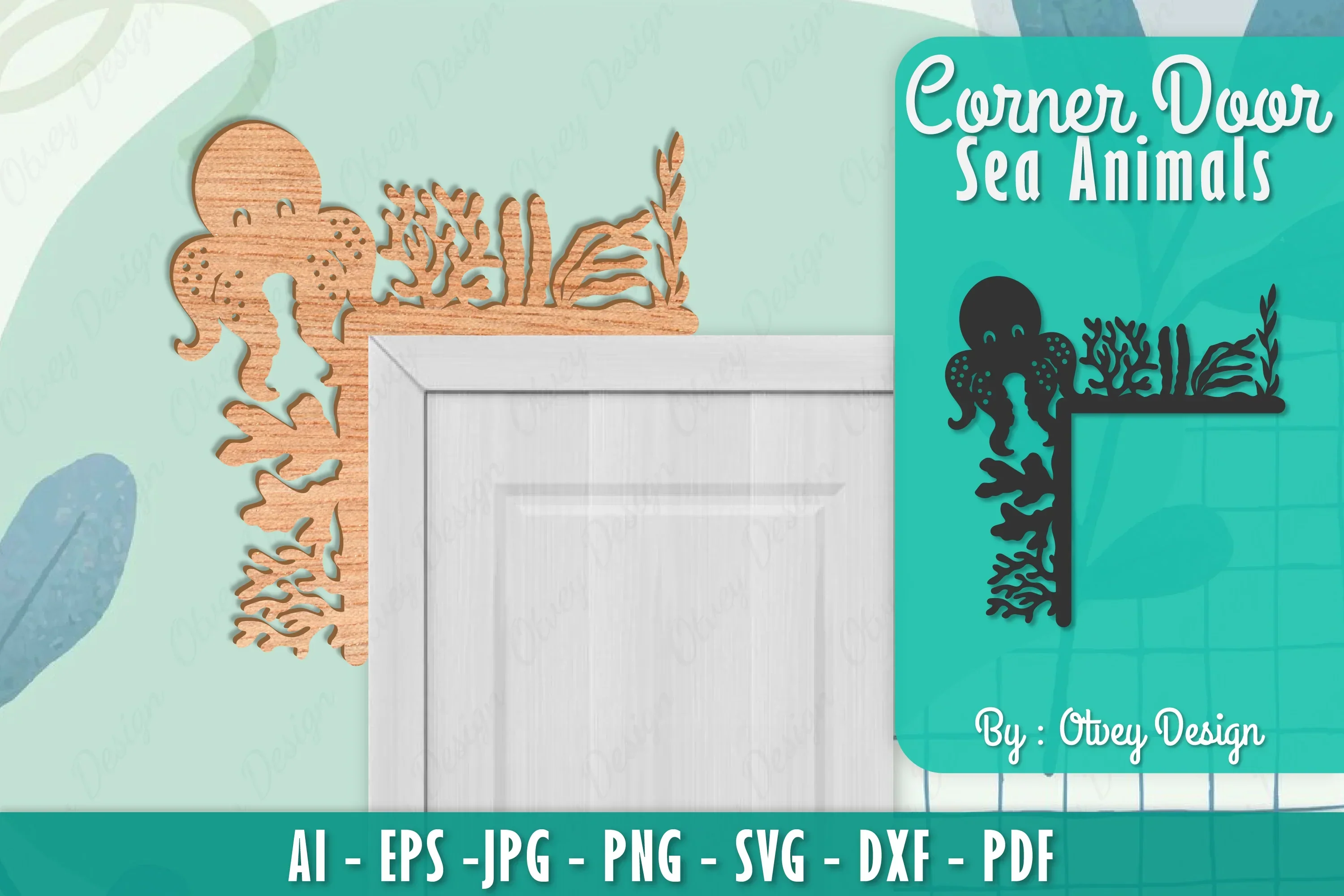 Sea Animals Door Corner Decoration SVG Bundle