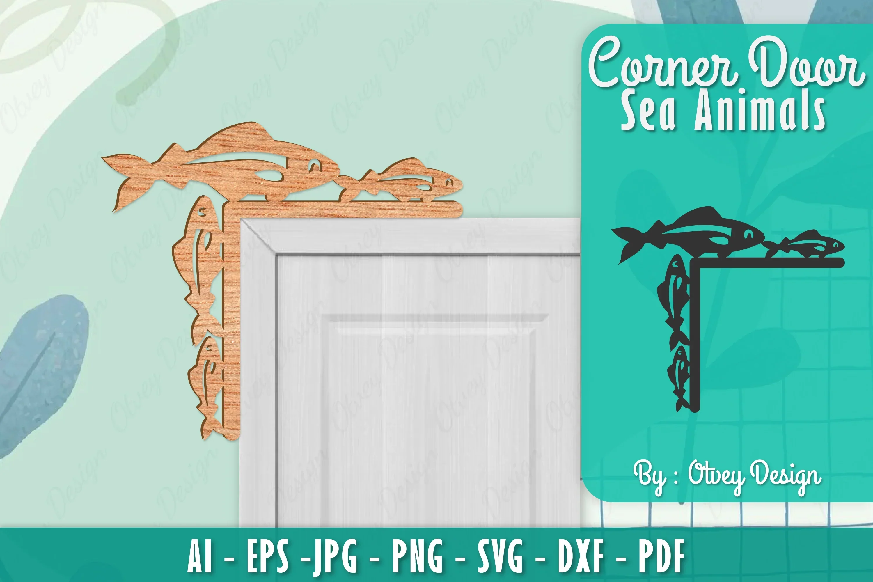 Sea Animals Door Corner Decoration SVG Bundle