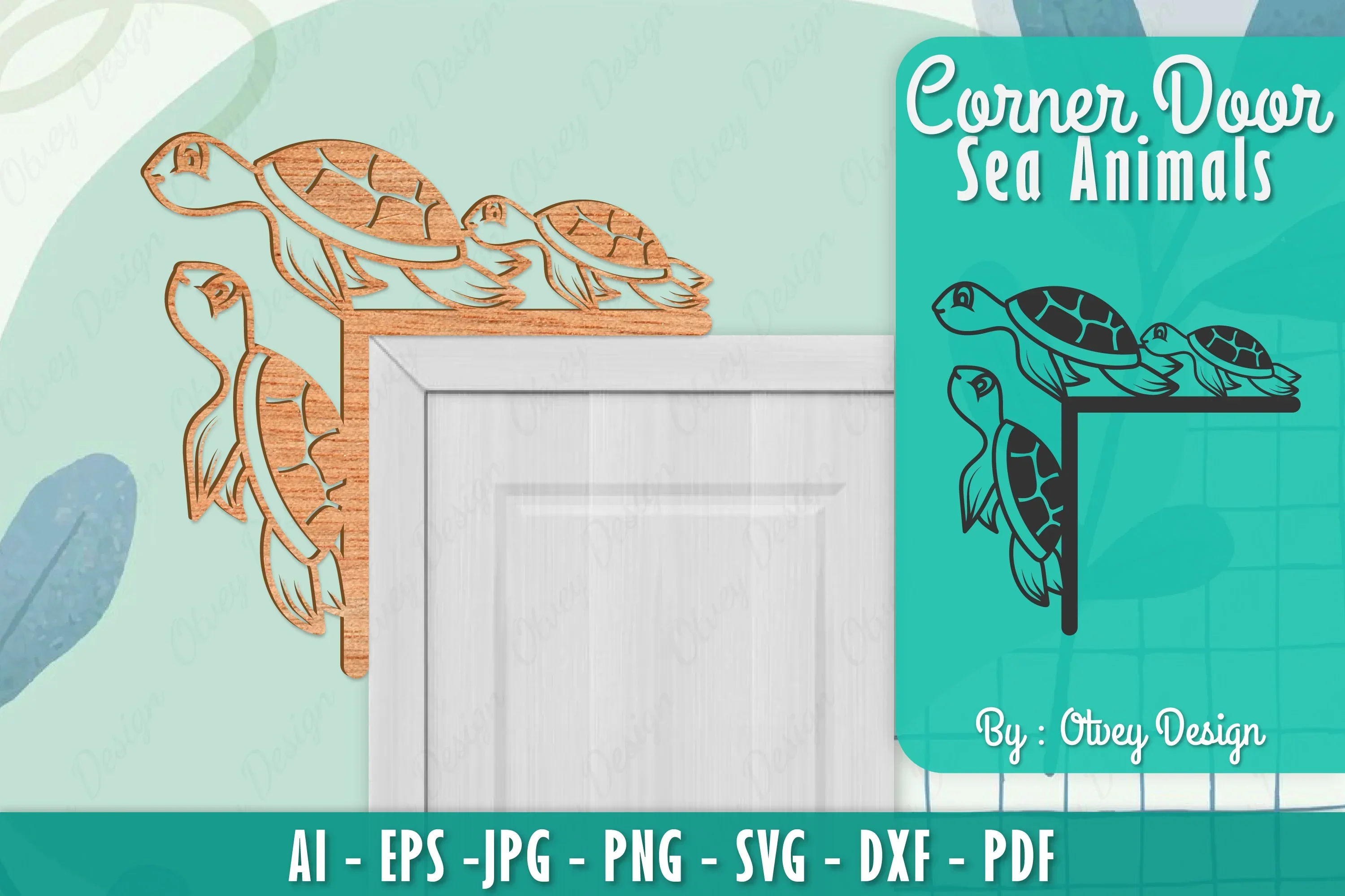 Sea Animals Door Corner Decoration SVG Bundle