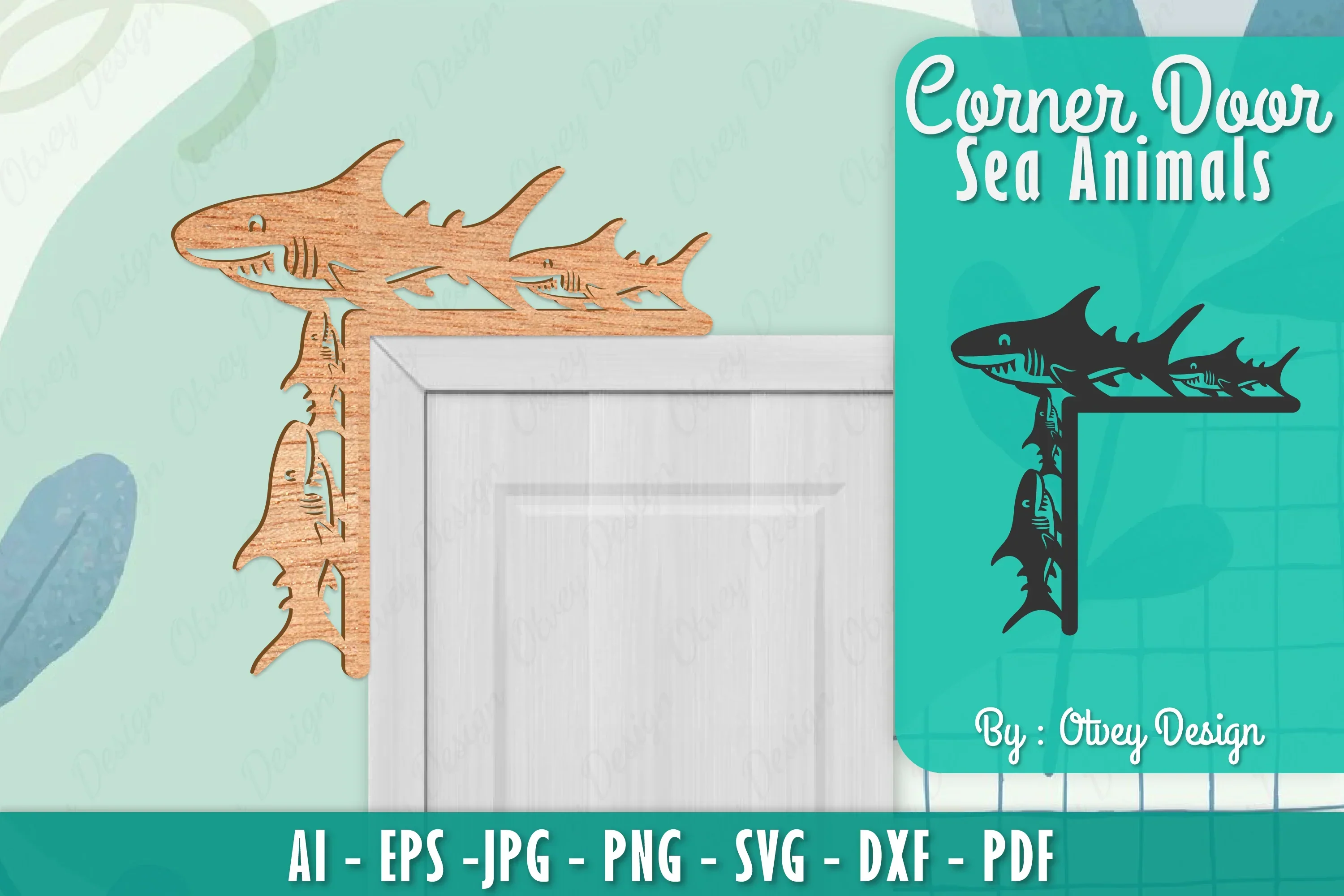Sea Animals Door Corner Decoration SVG Bundle