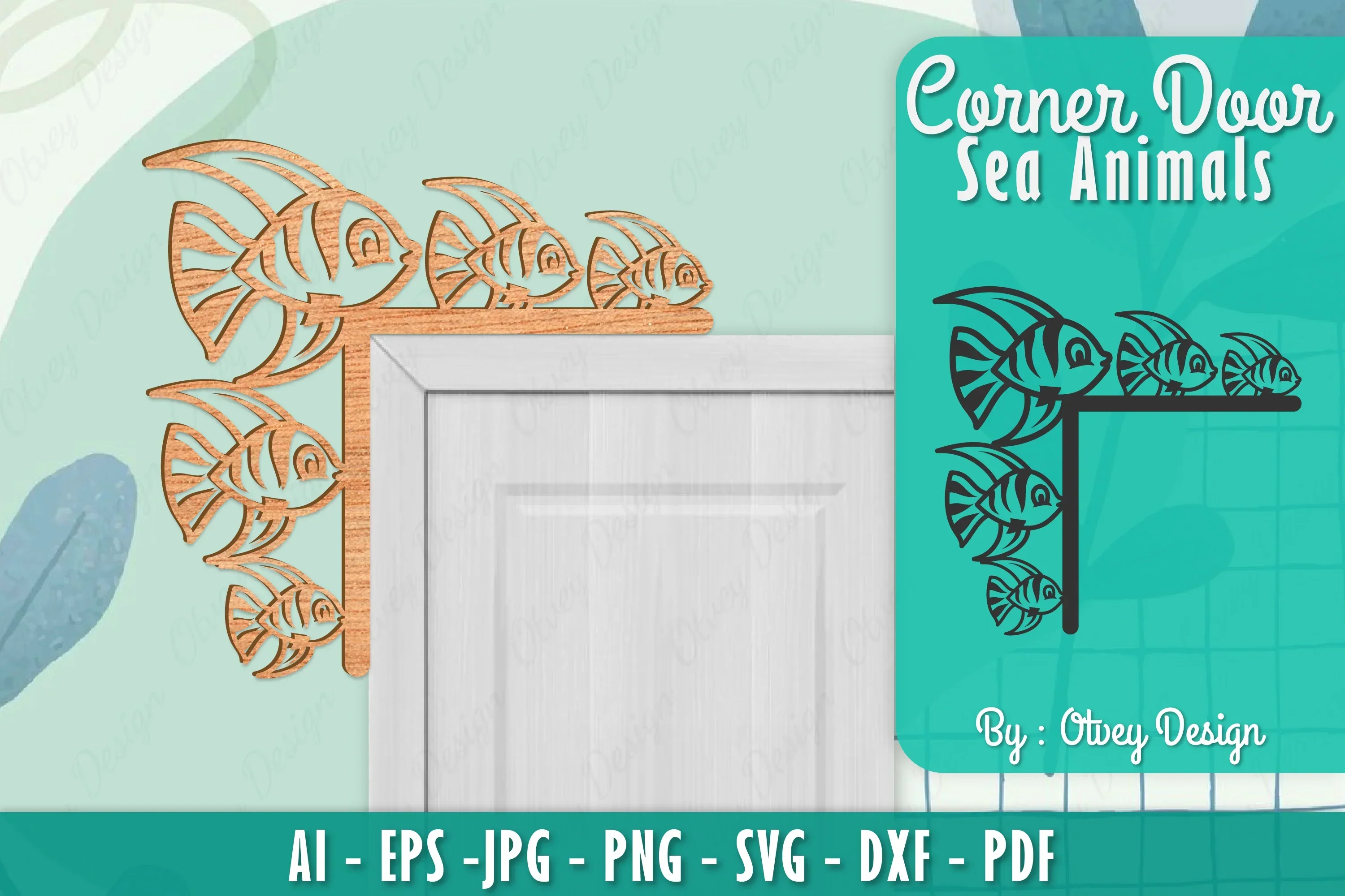 Sea Animals Door Corner Decoration SVG Bundle