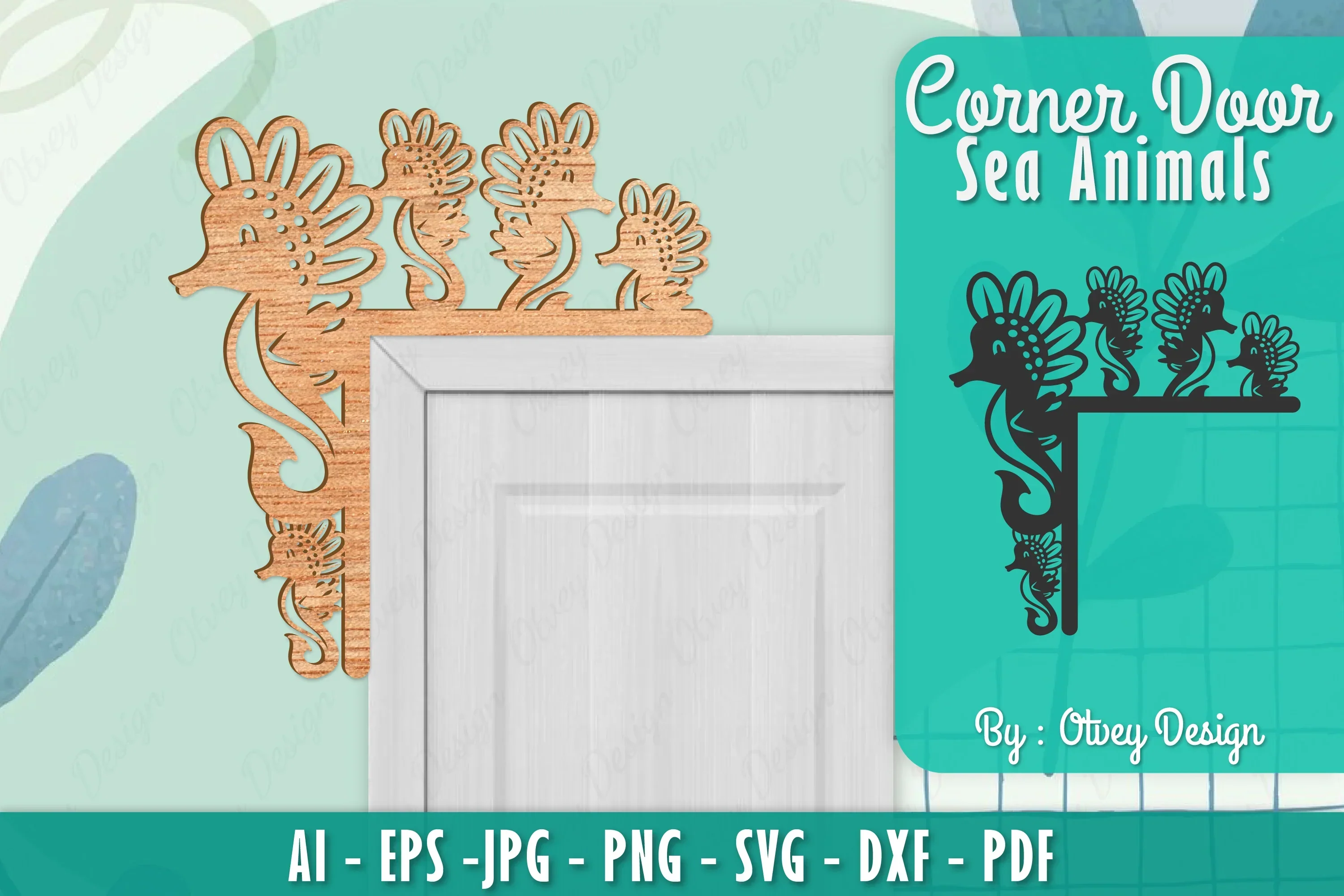 Sea Animals Door Corner Decoration SVG Bundle