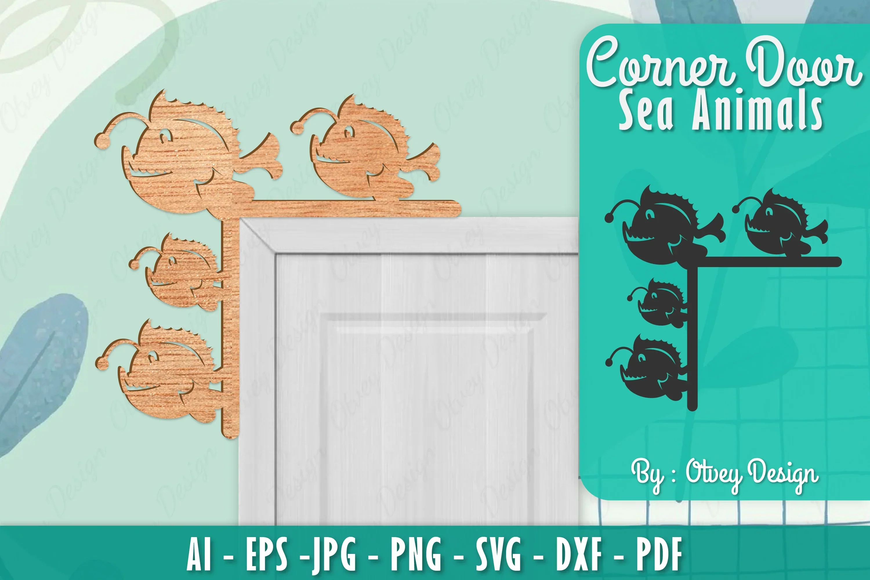 Sea Animals Door Corner Decoration SVG Bundle