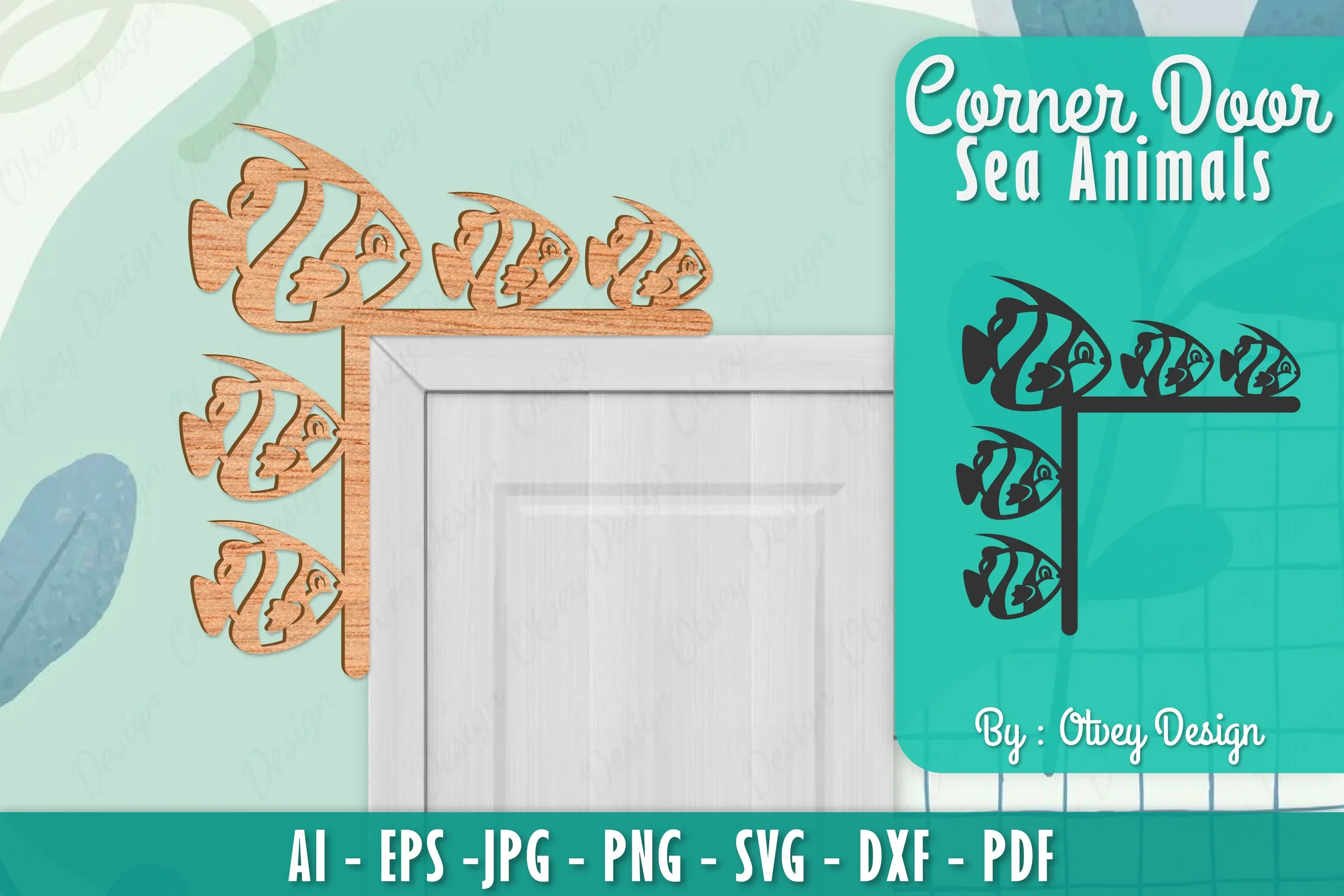 Sea Animals Door Corner Decoration SVG Bundle