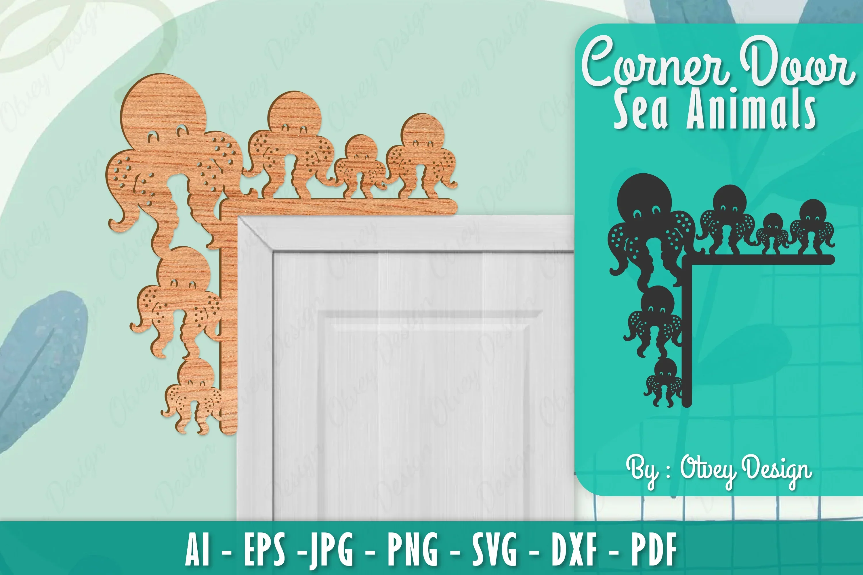 Sea Animals Door Corner Decoration SVG Bundle