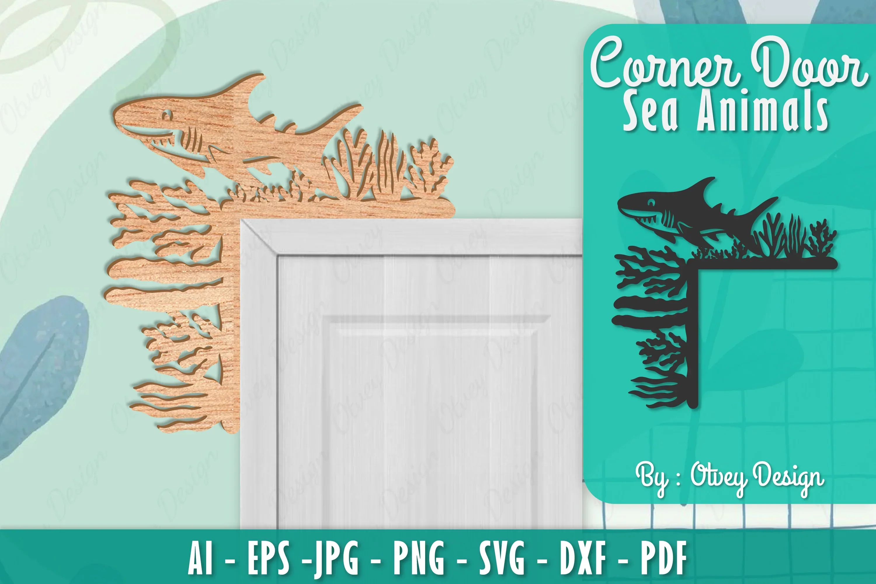 Sea Animals Door Corner Decoration SVG Bundle