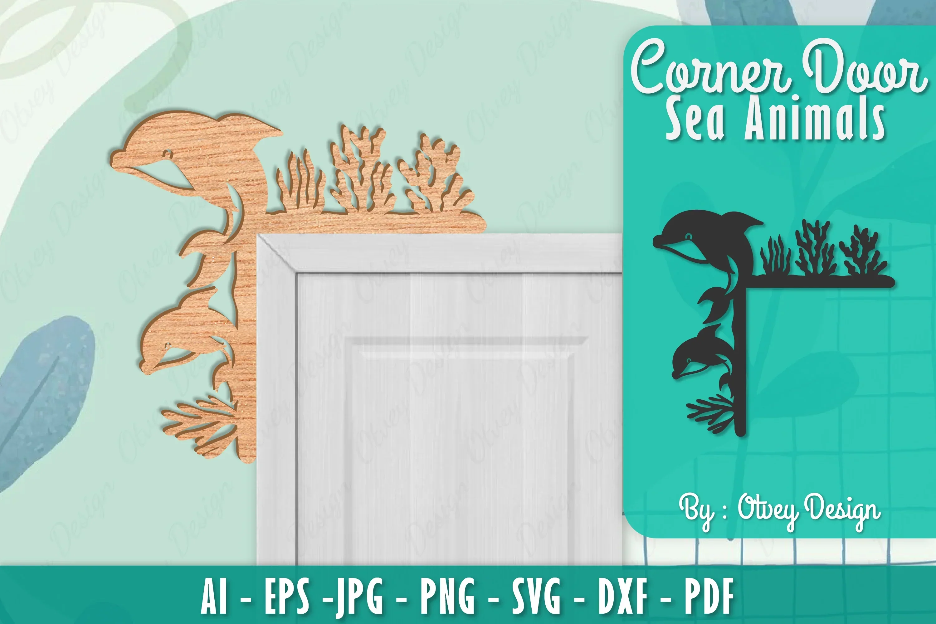 Sea Animals Door Corner Decoration SVG Bundle