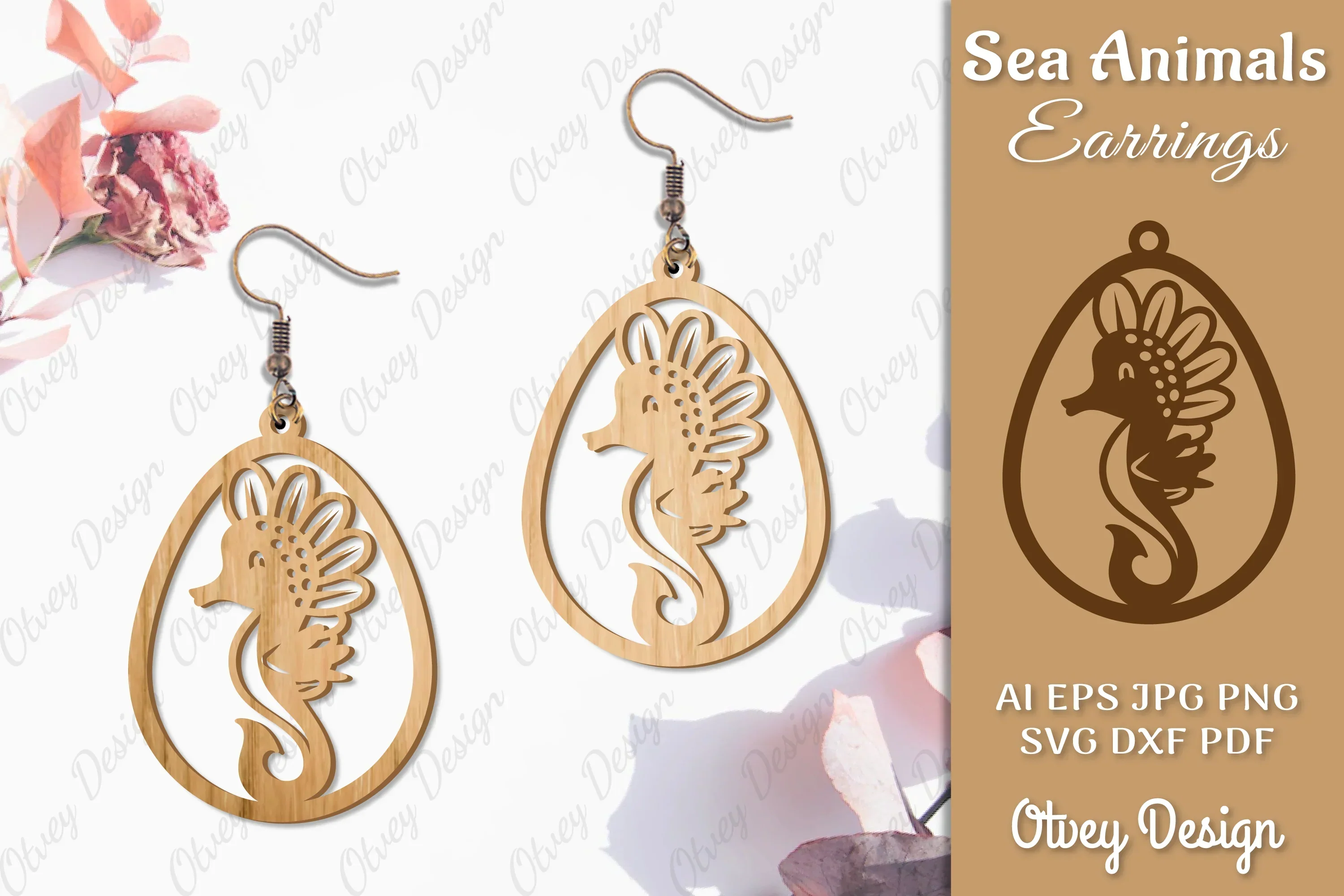 Sea Animals Earrings SVG Bundle