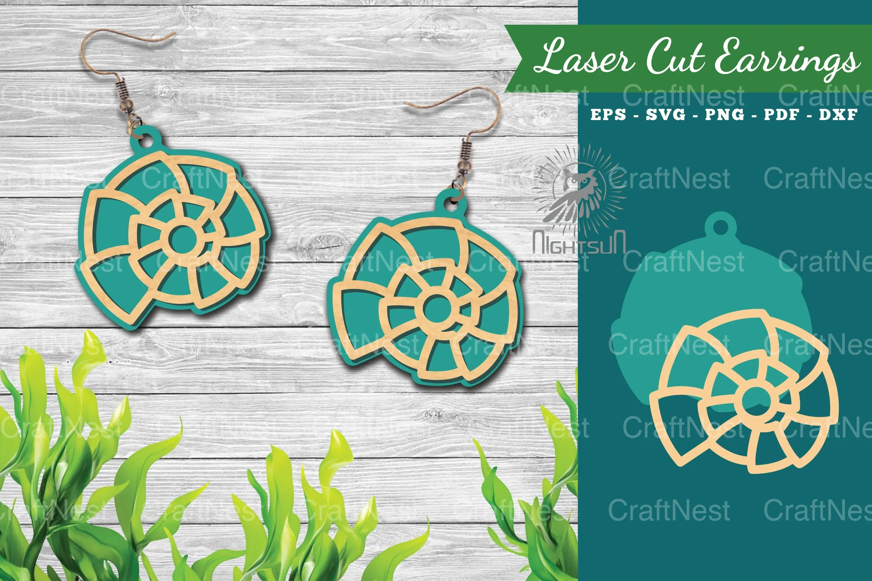 Sea Shells Laser Cut Earrings Clipart Bundle
