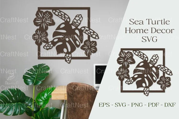 Sea Turtle Home Decor Clipart Bundle | Sea Animals Decoration