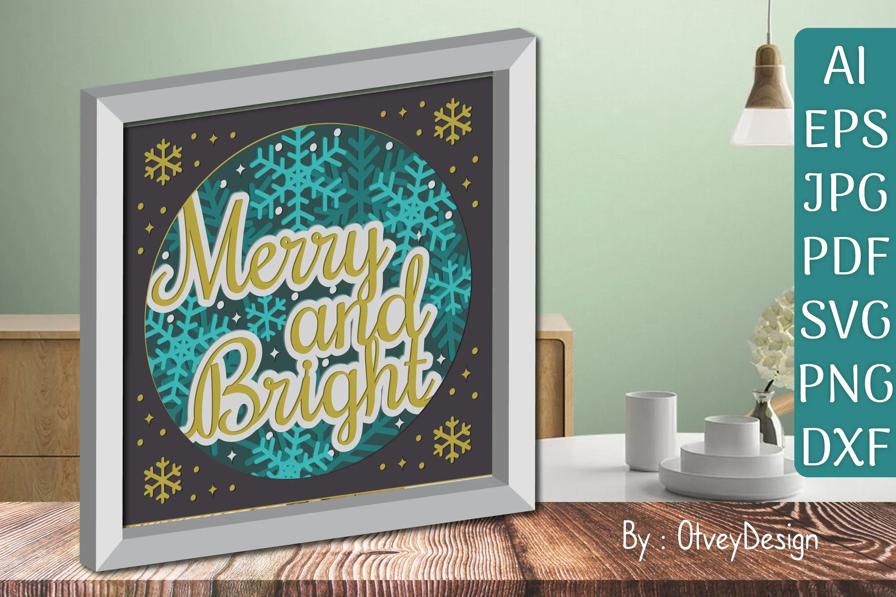 Shadow Box Merry Christmas Layered Papercut SVG Bundle - Image 2