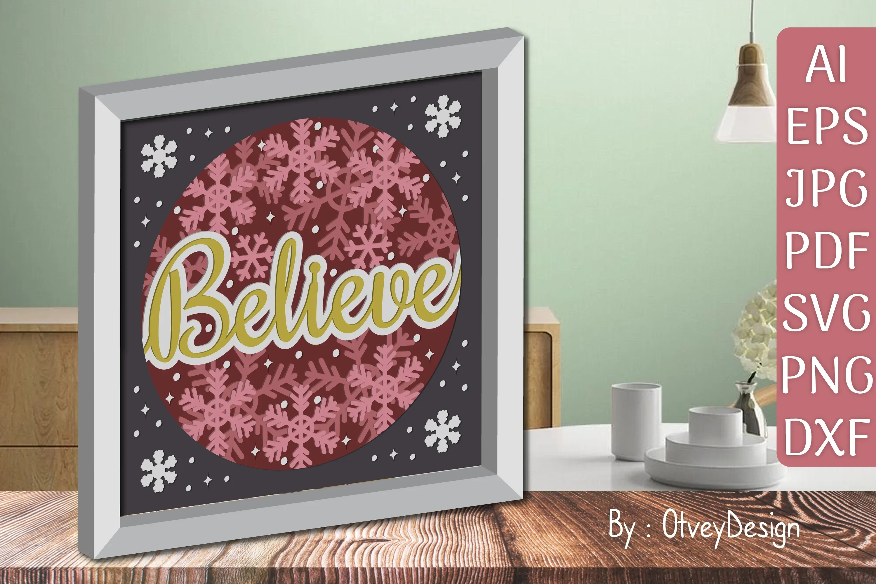 Shadow Box Merry Christmas Layered Papercut SVG Bundle - Image 2