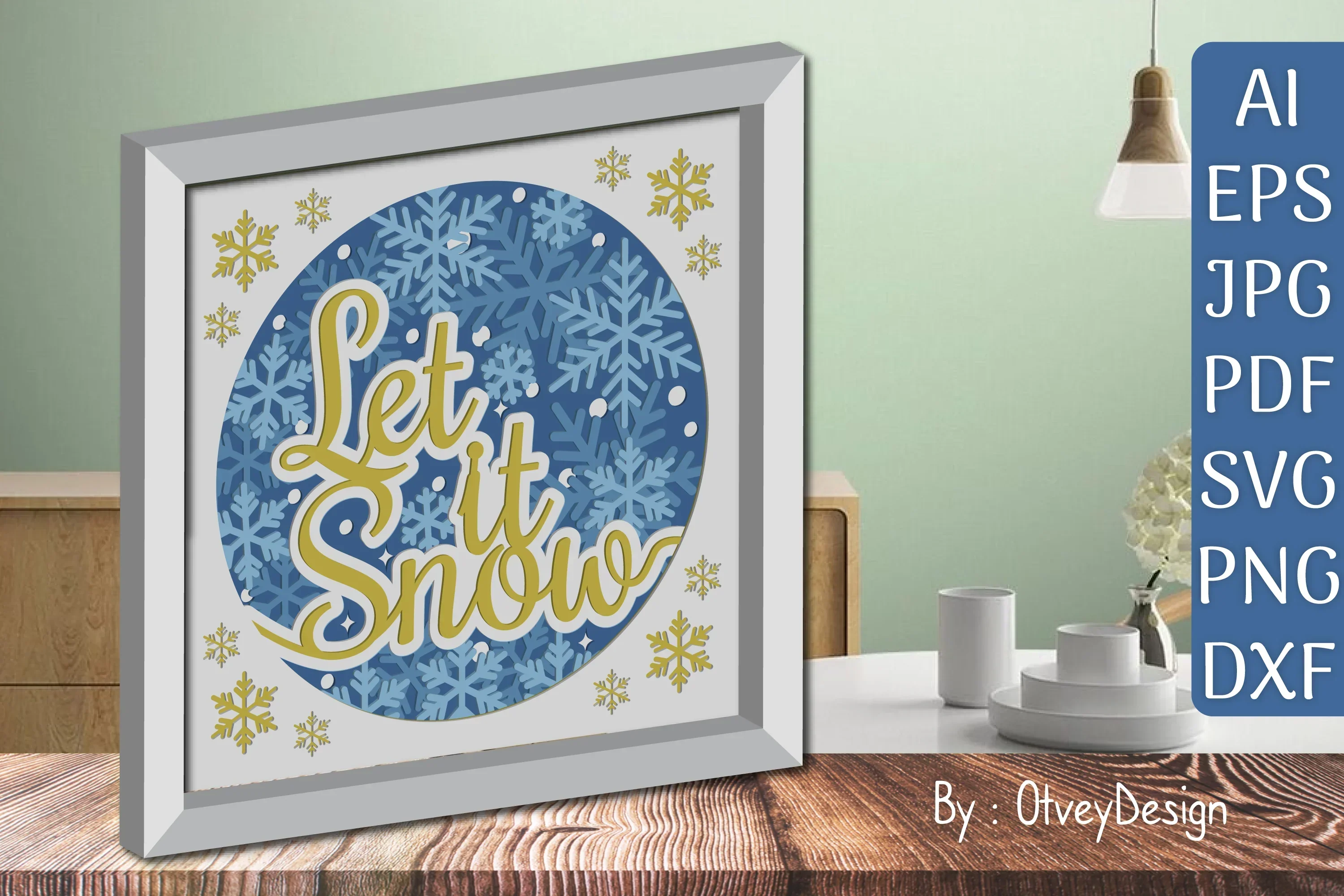 Shadow Box Merry Christmas Layered Papercut SVG Bundle - Image 2