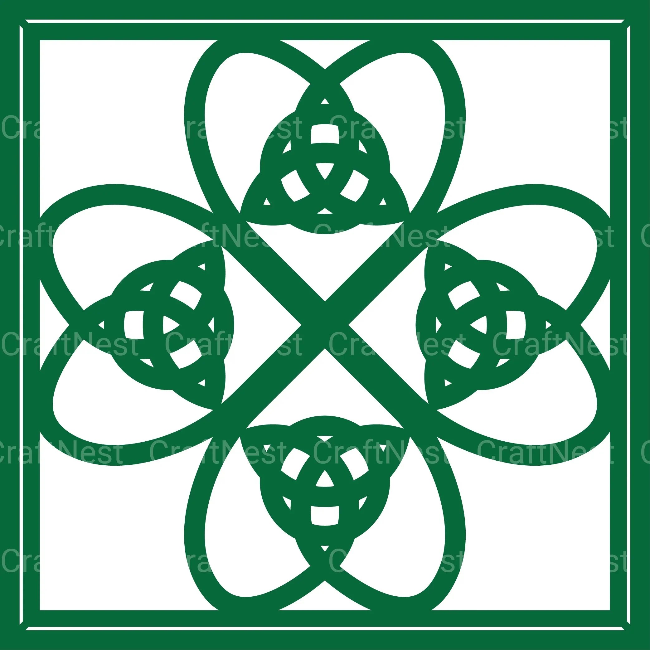 Shamrock Celtic Mandala Layered Papercut Clipart Bundle - Image 9