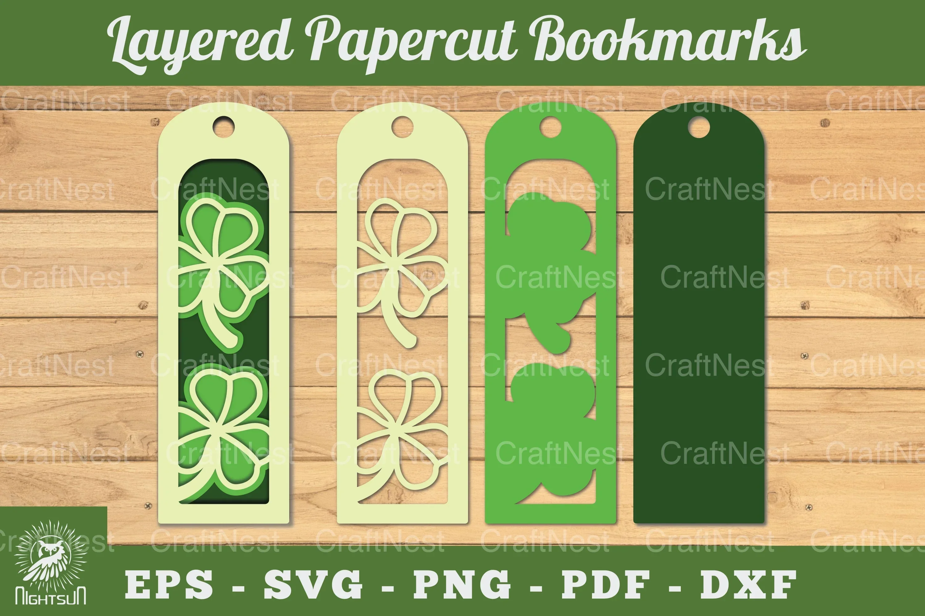 Shamrock Irish Flowers Bookmark Clipart Bundle
