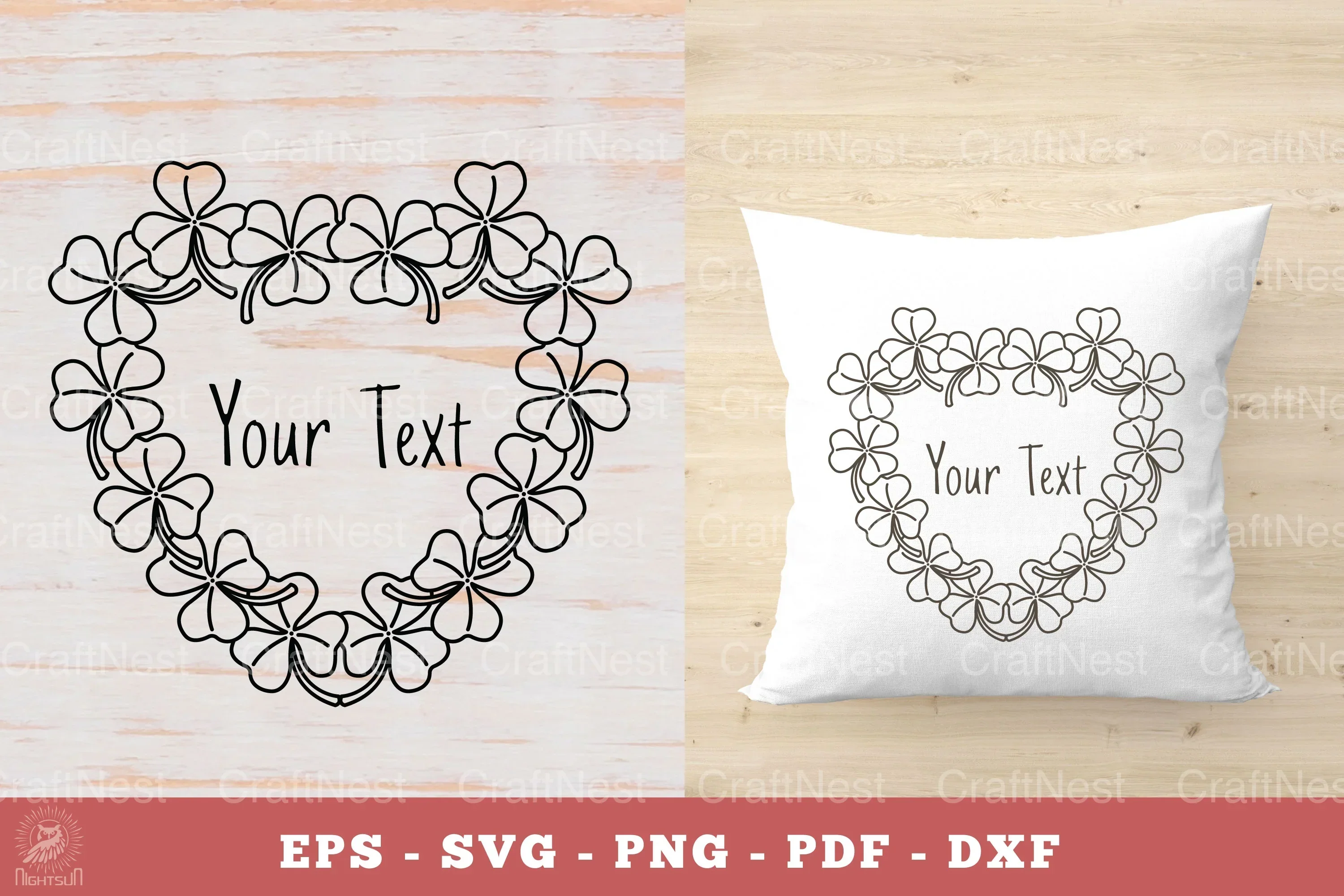 Shamrock Irish Flowers Monogram SVG Bundle