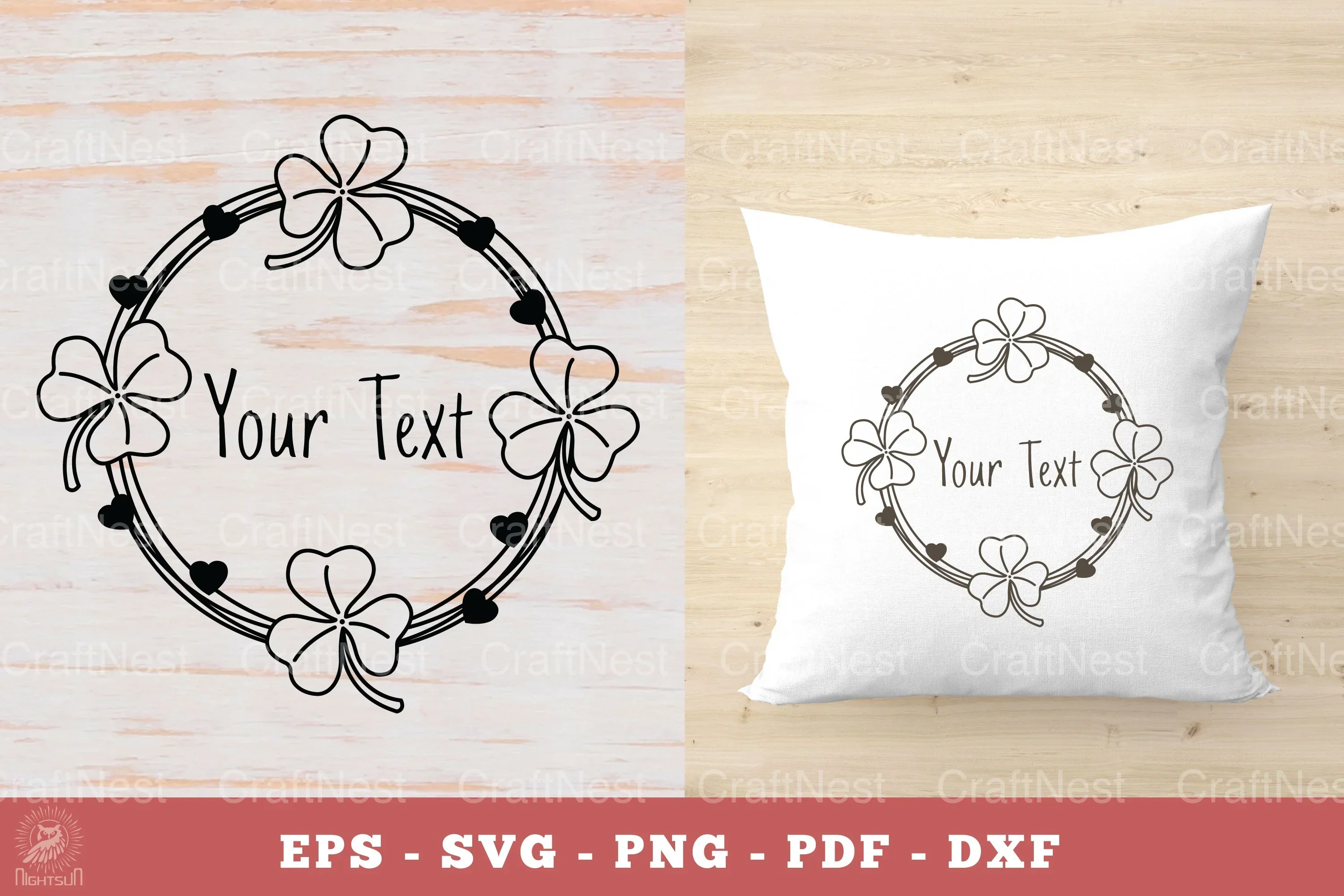 Shamrock Irish Flowers Monogram SVG Bundle