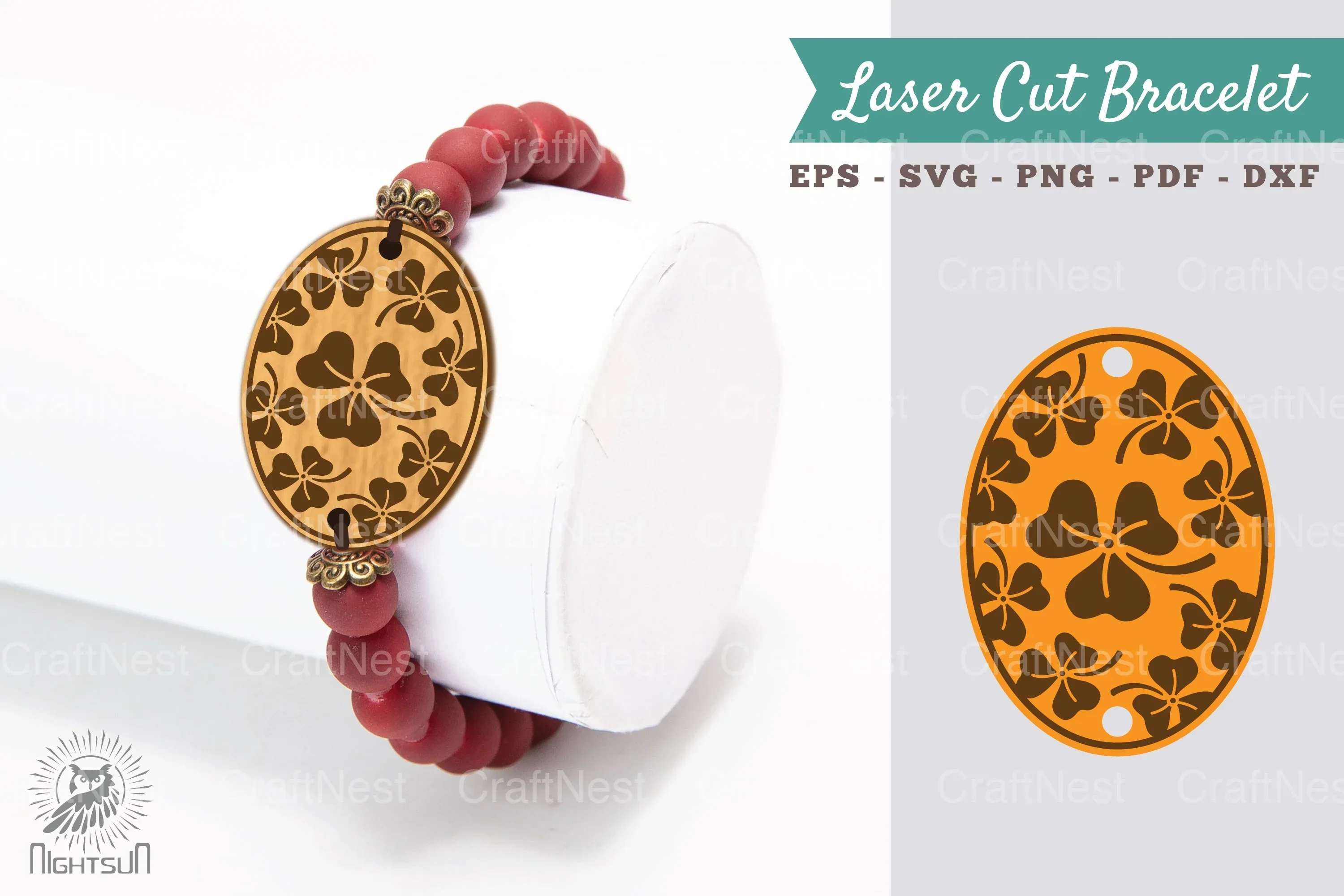 Shamrock Laser Cut Bracelet SVG Design Bundle
