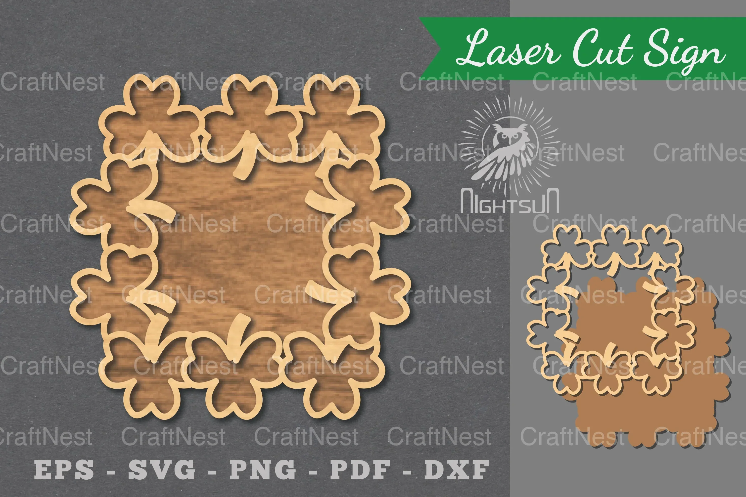 Shamrock Laser Cut Sign Clipart Bundle