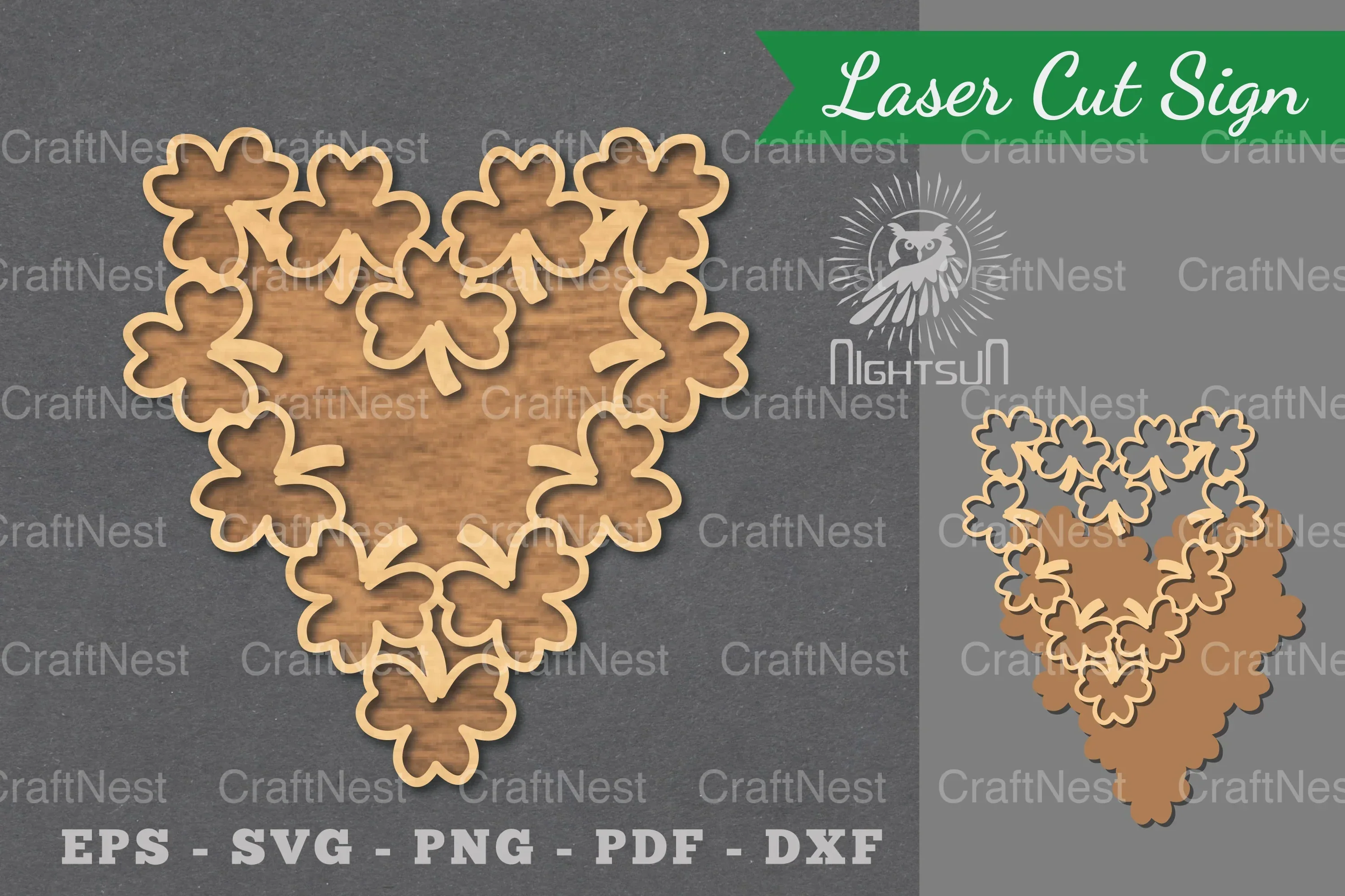 Shamrock Laser Cut Sign Clipart Bundle