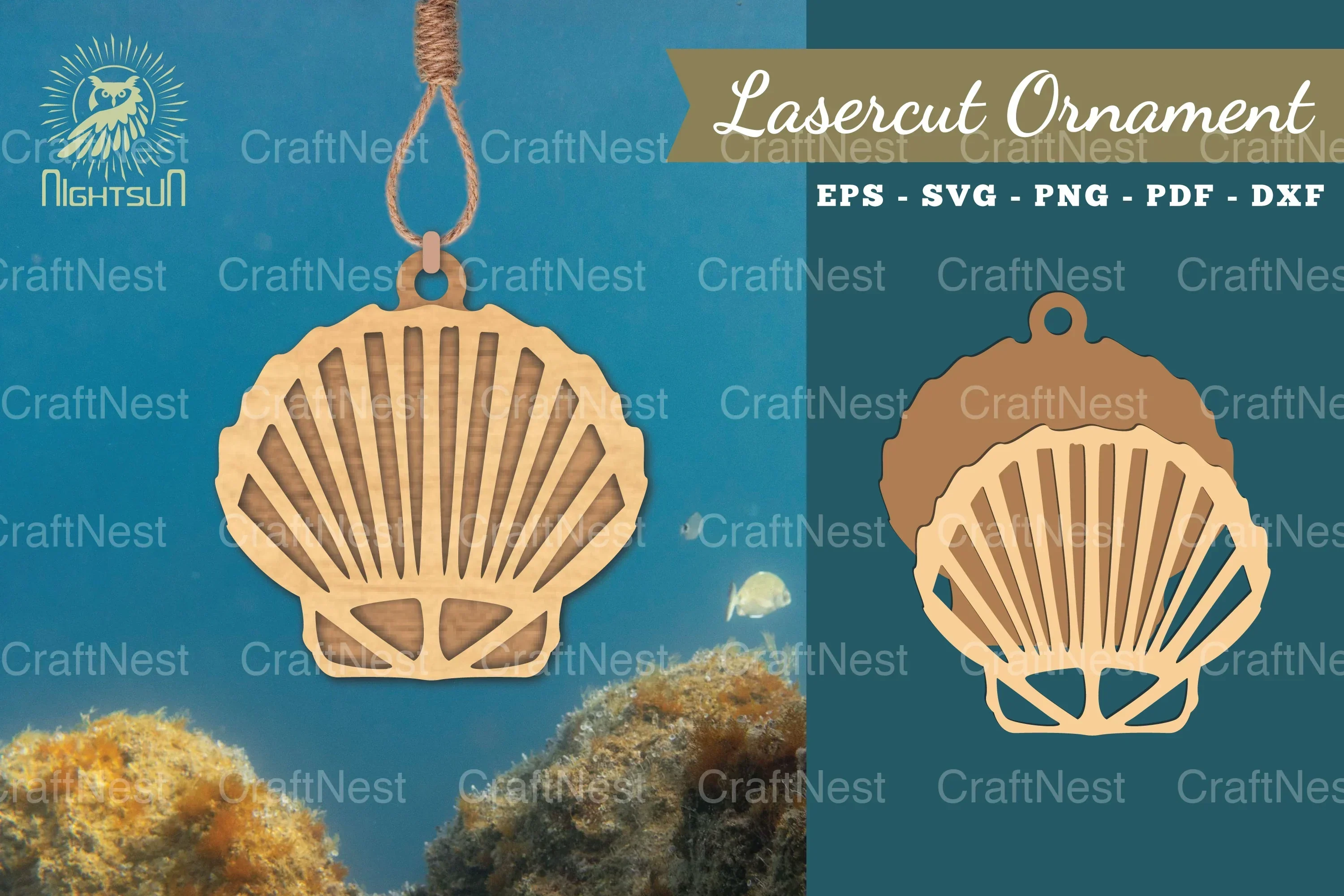Shell Laser Cut Ornament SVG Bundle