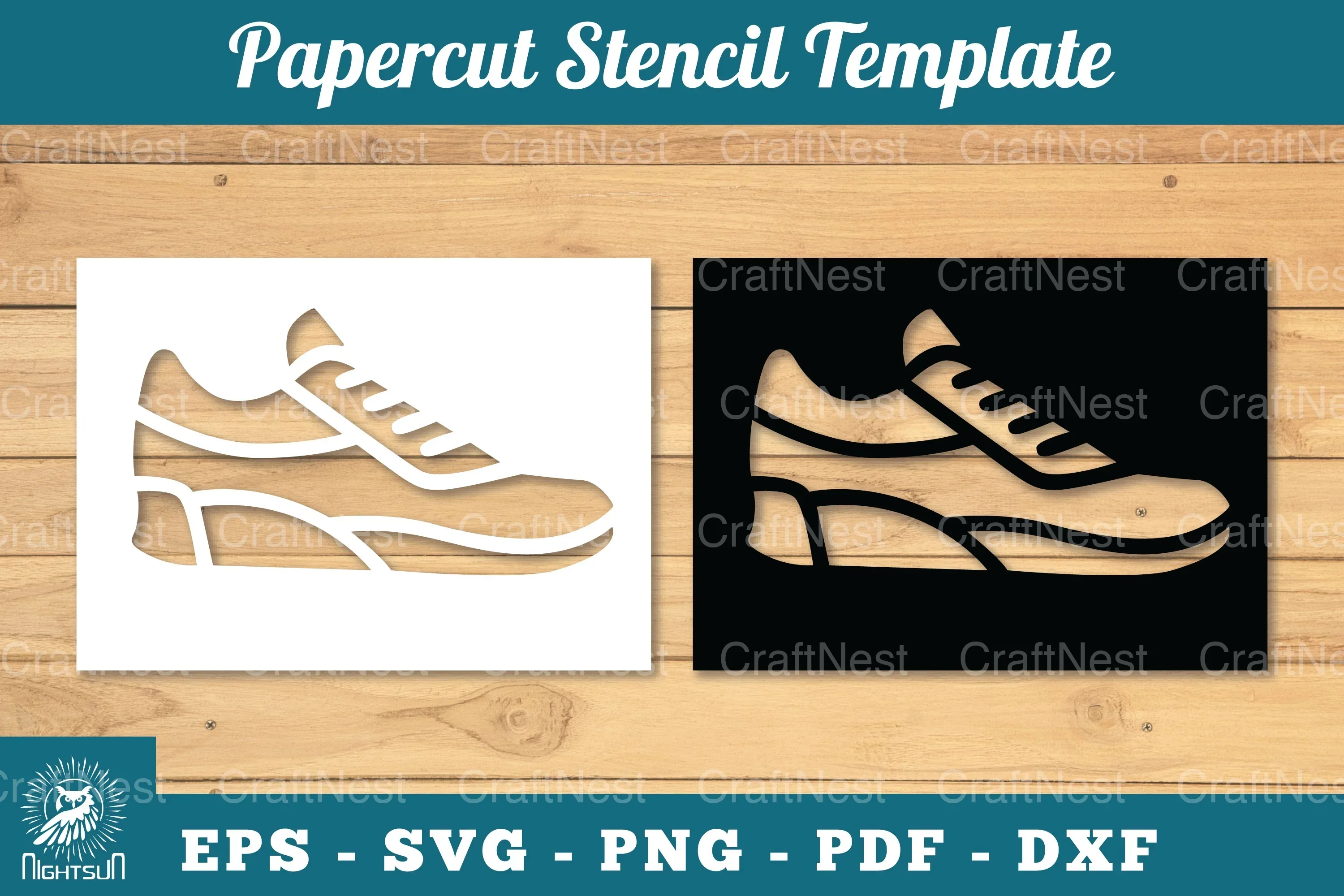 Shoes Papercut Stencil SVG Bundle