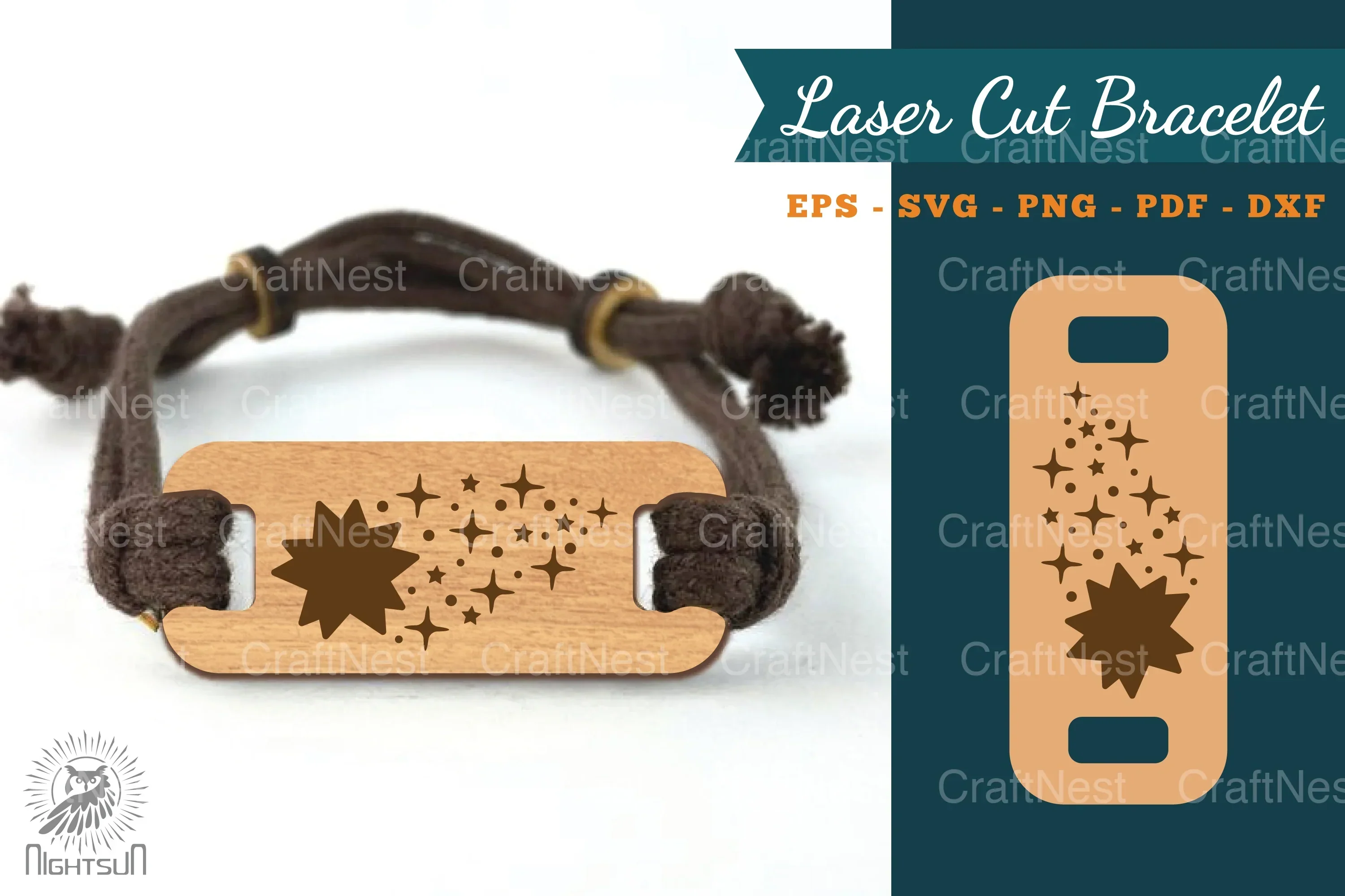 Shooting Stars Laser Cut Bracelet Design