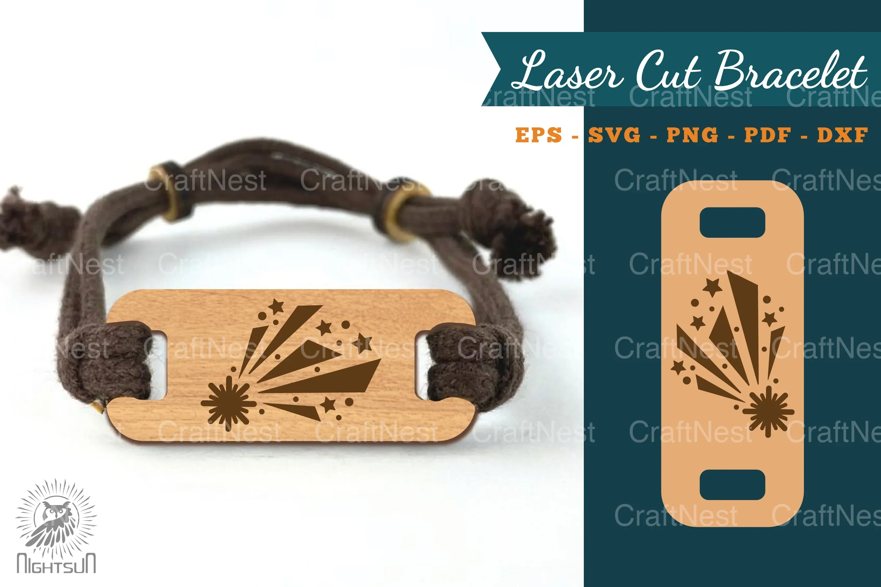Shooting Stars Laser Cut Bracelet Design
