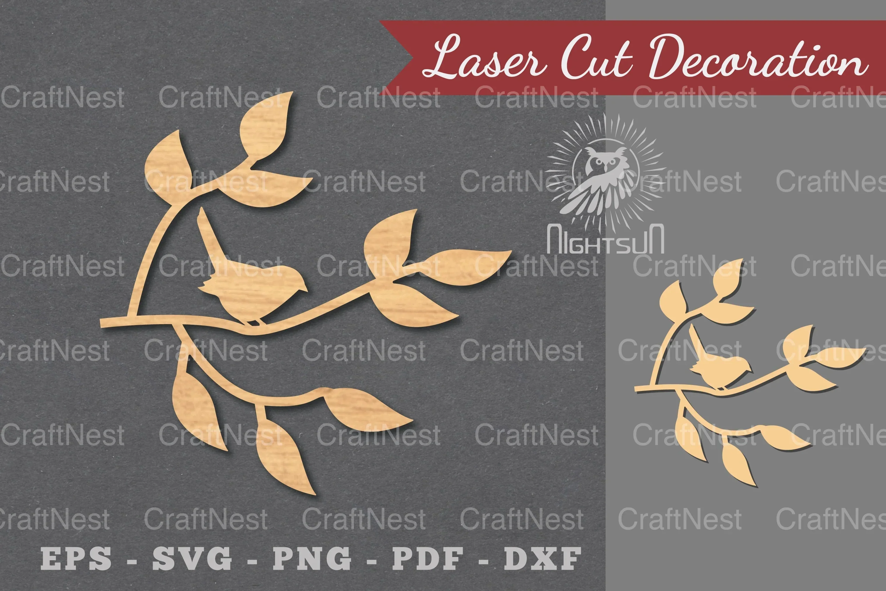 Single Bird Laser Cut Decoration Clipart Bundle