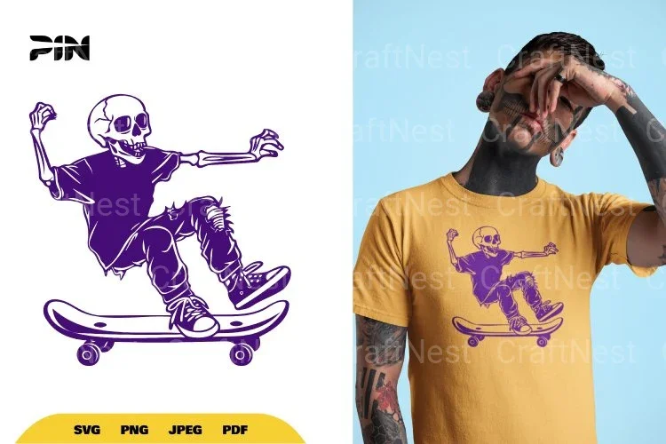Skate Skull Halloween SVG Bundle