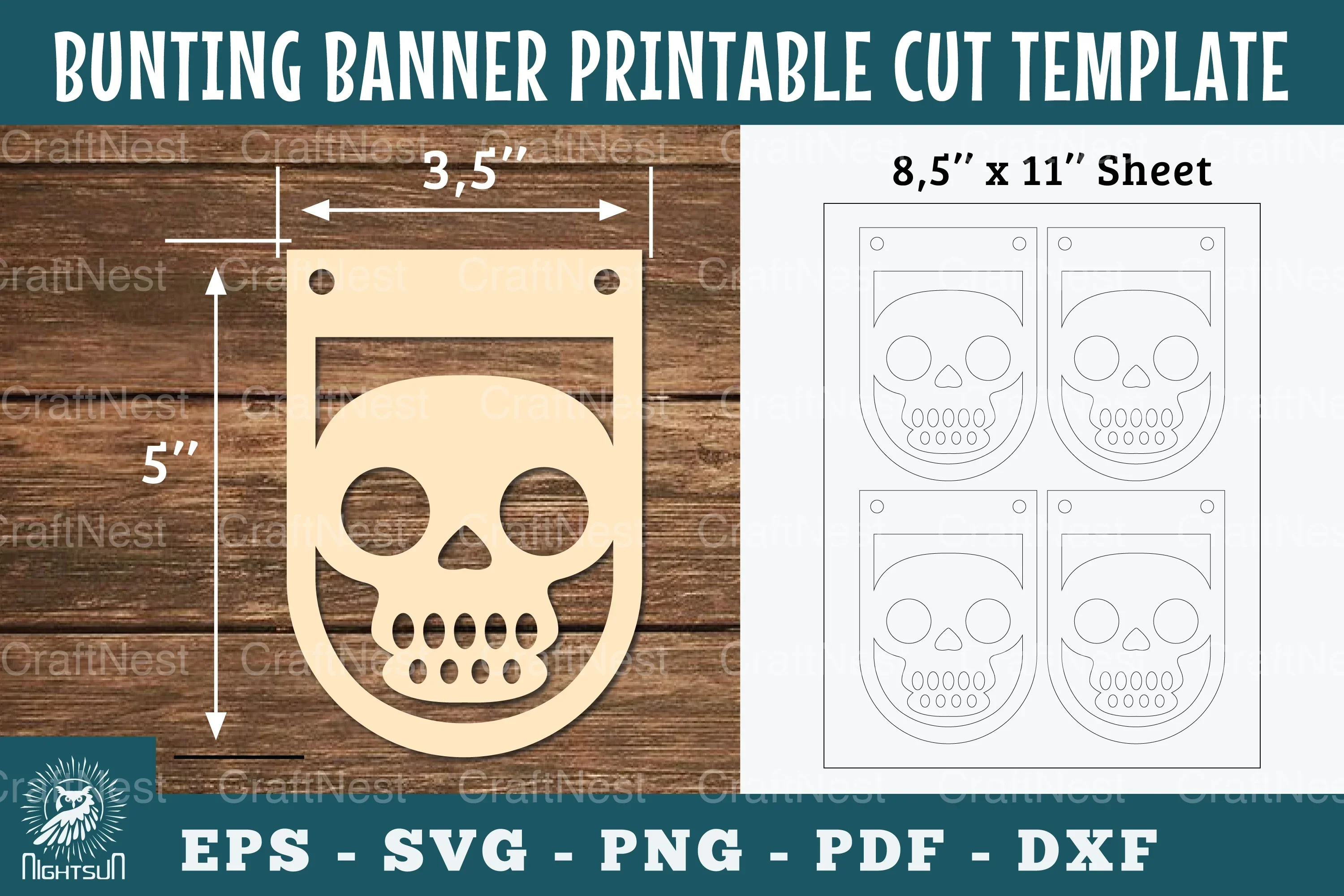Skeleton Bunting Banner Printable - Clipart Bundle