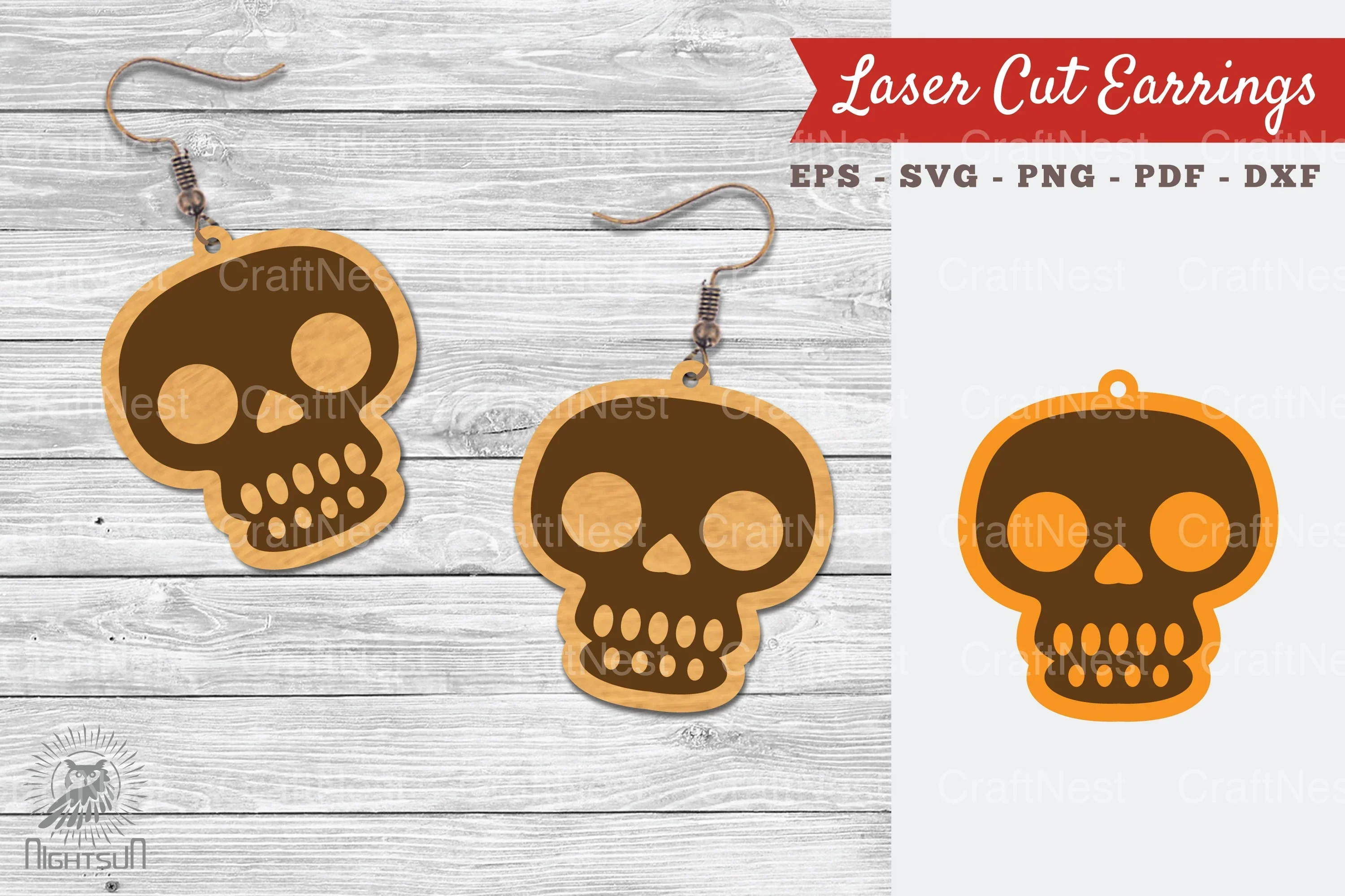 Skeleton Laser Cut Earrings SVG Bundle