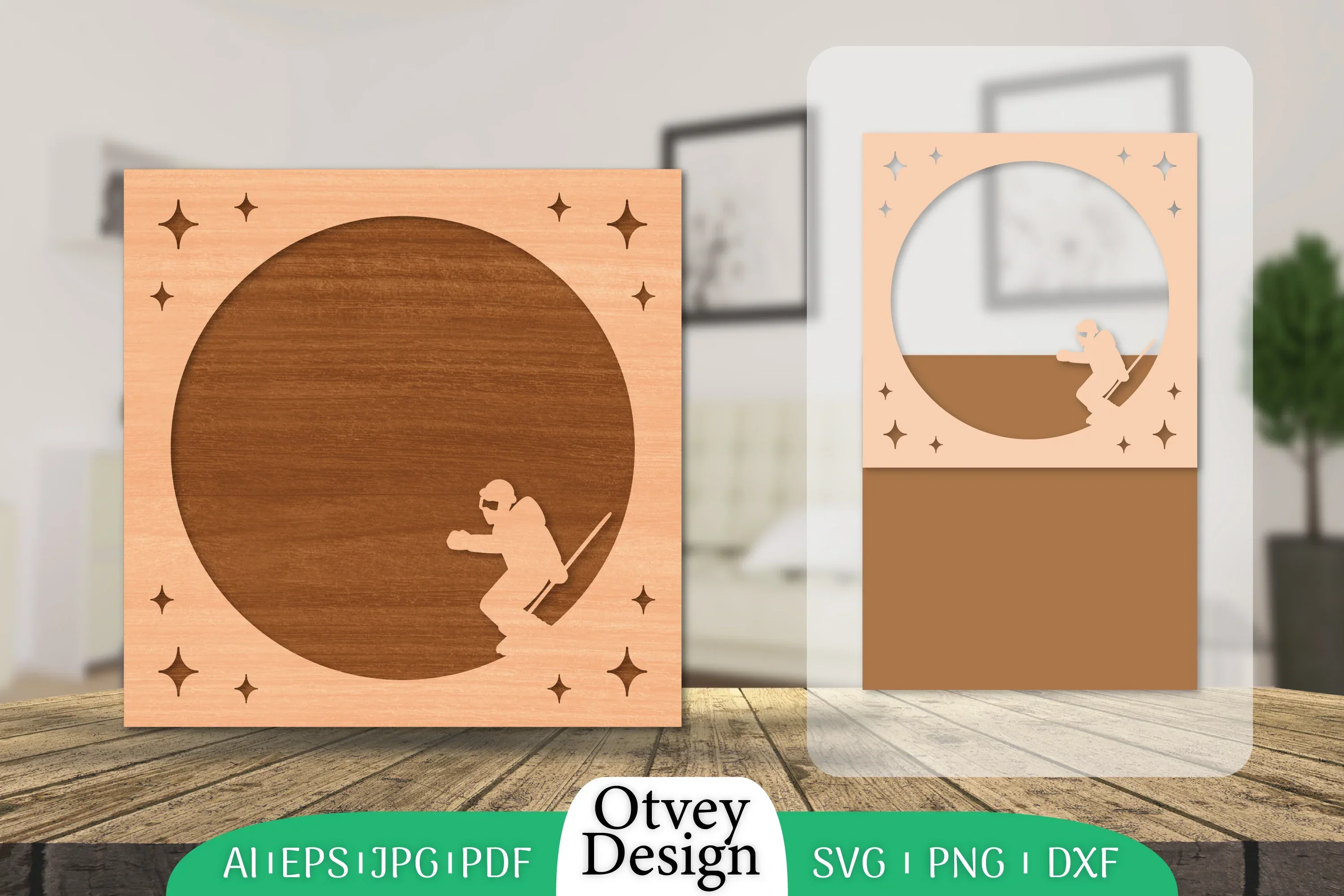 Ski Laser Cut Photo Frame SVG Bundle