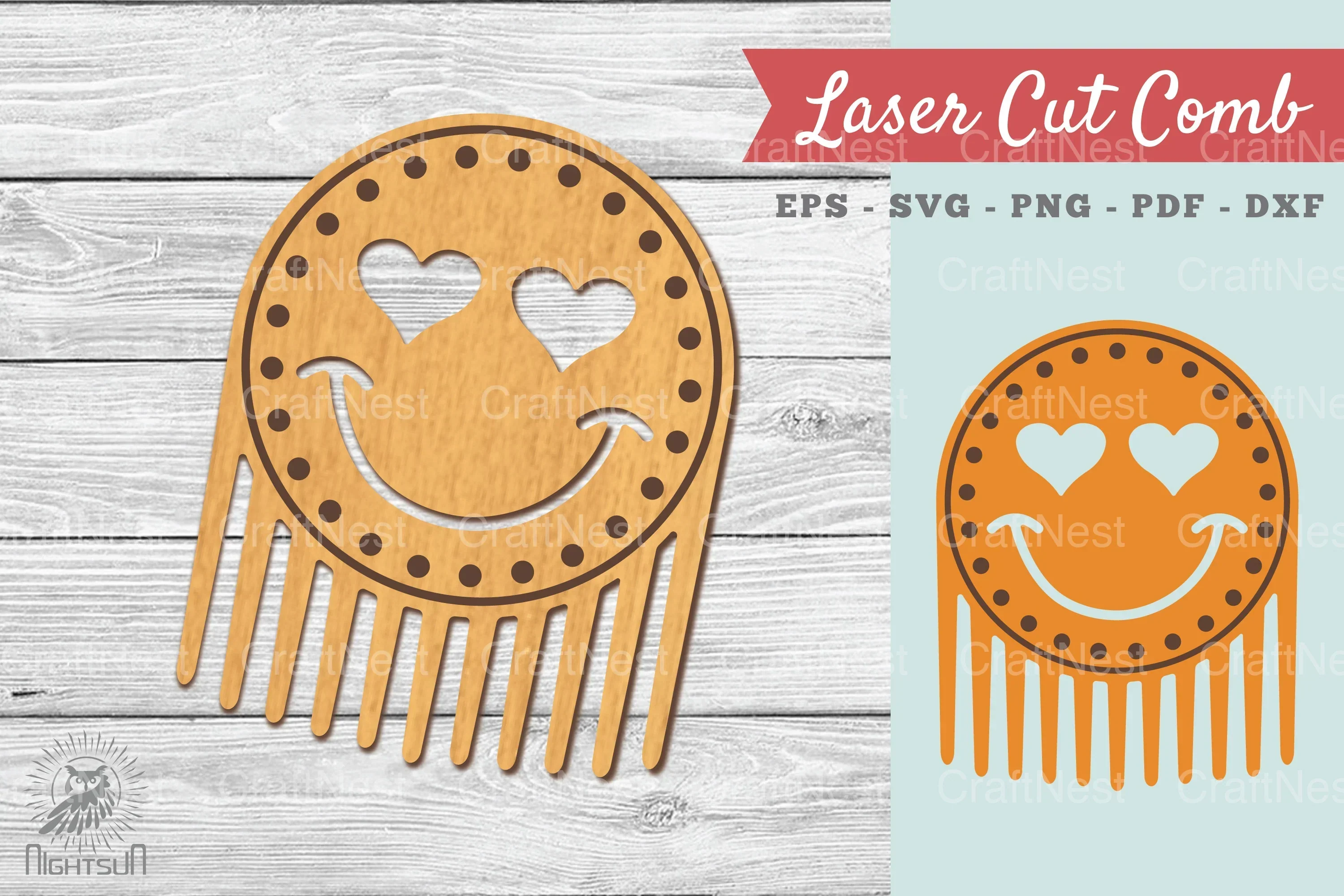 Smile Face Laser Cut Comb Clipart Bundle